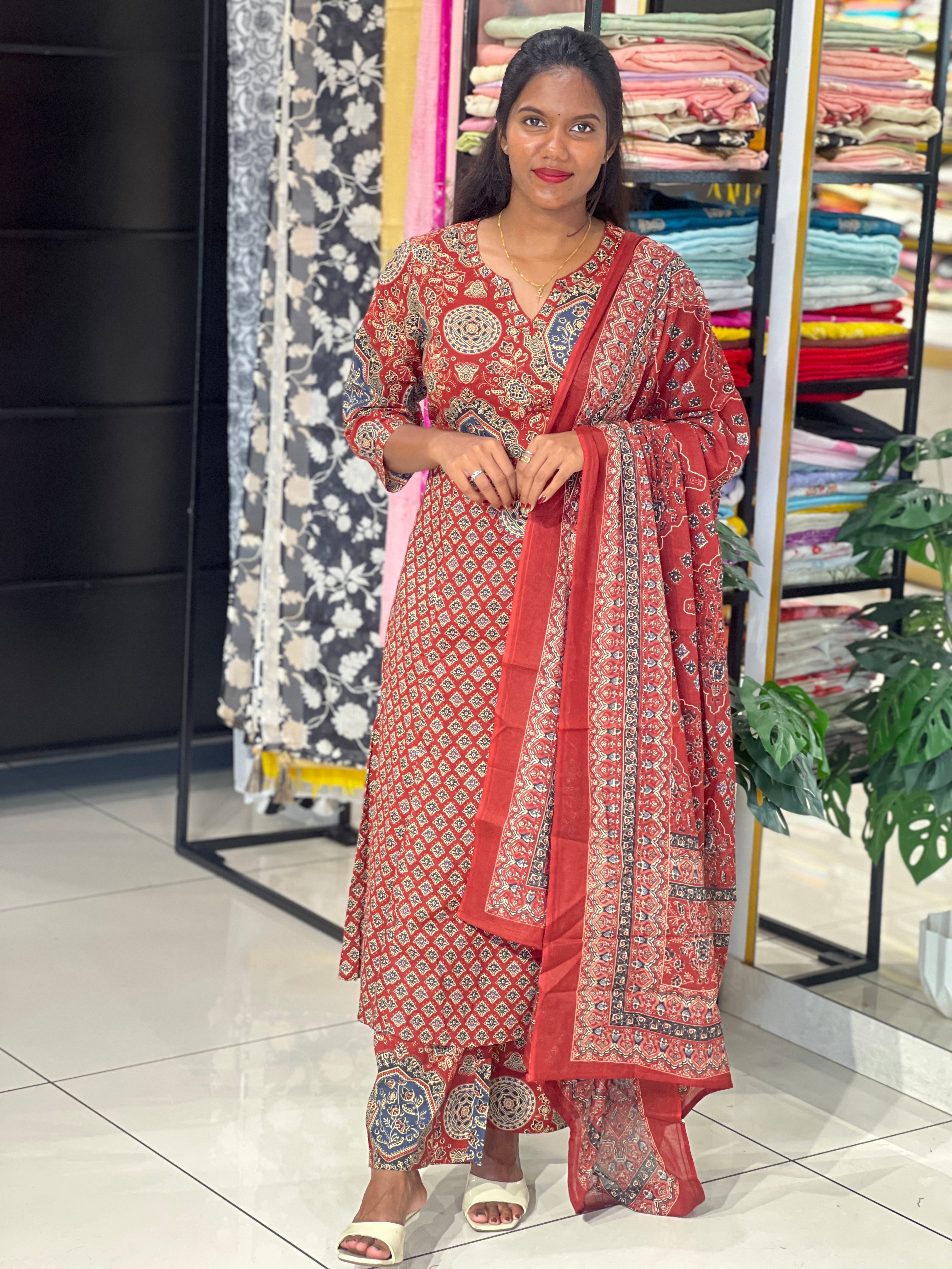 Printed Pattern Cotton Kurta Set | NCF352