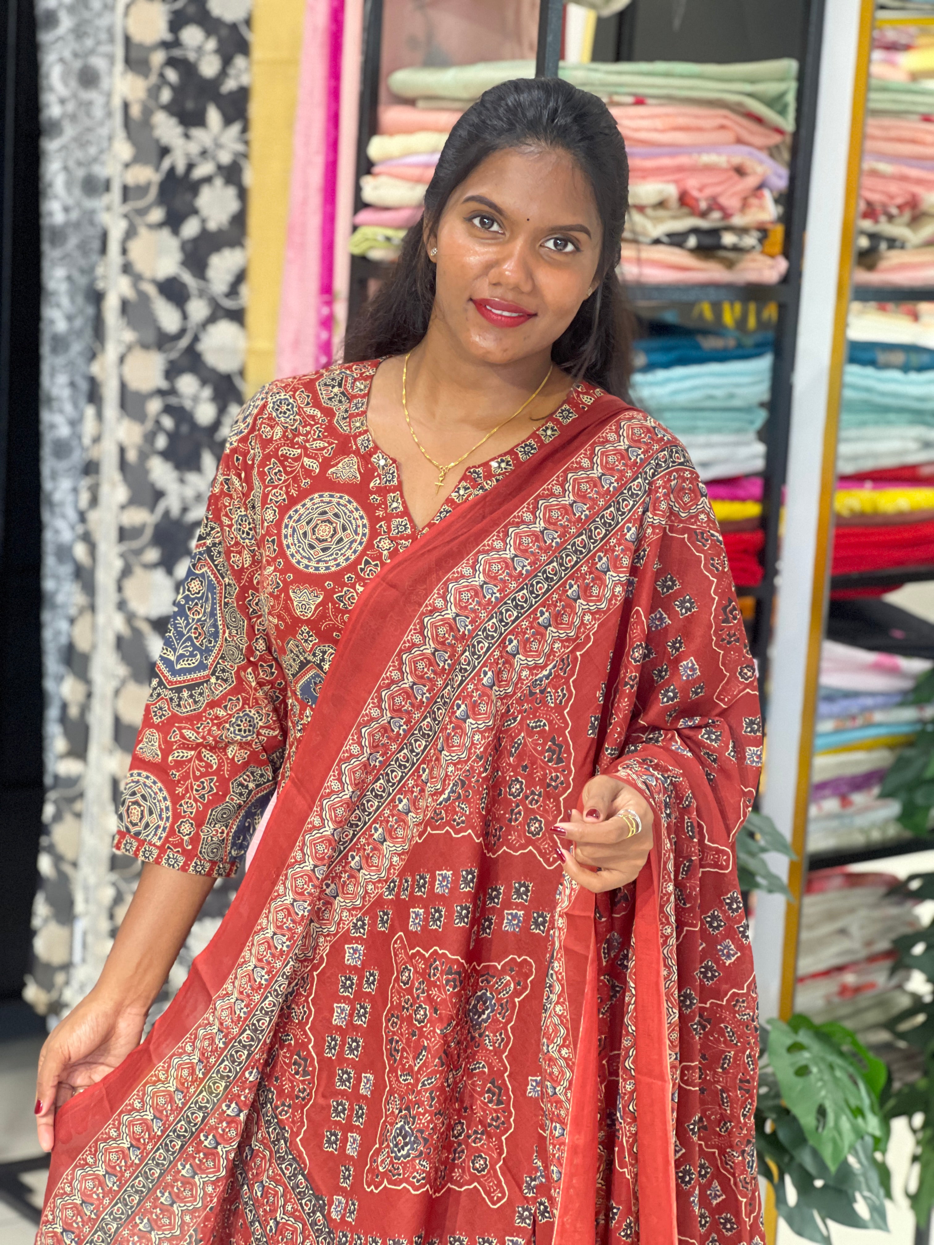 Printed Pattern Cotton Kurta Set | NCF352
