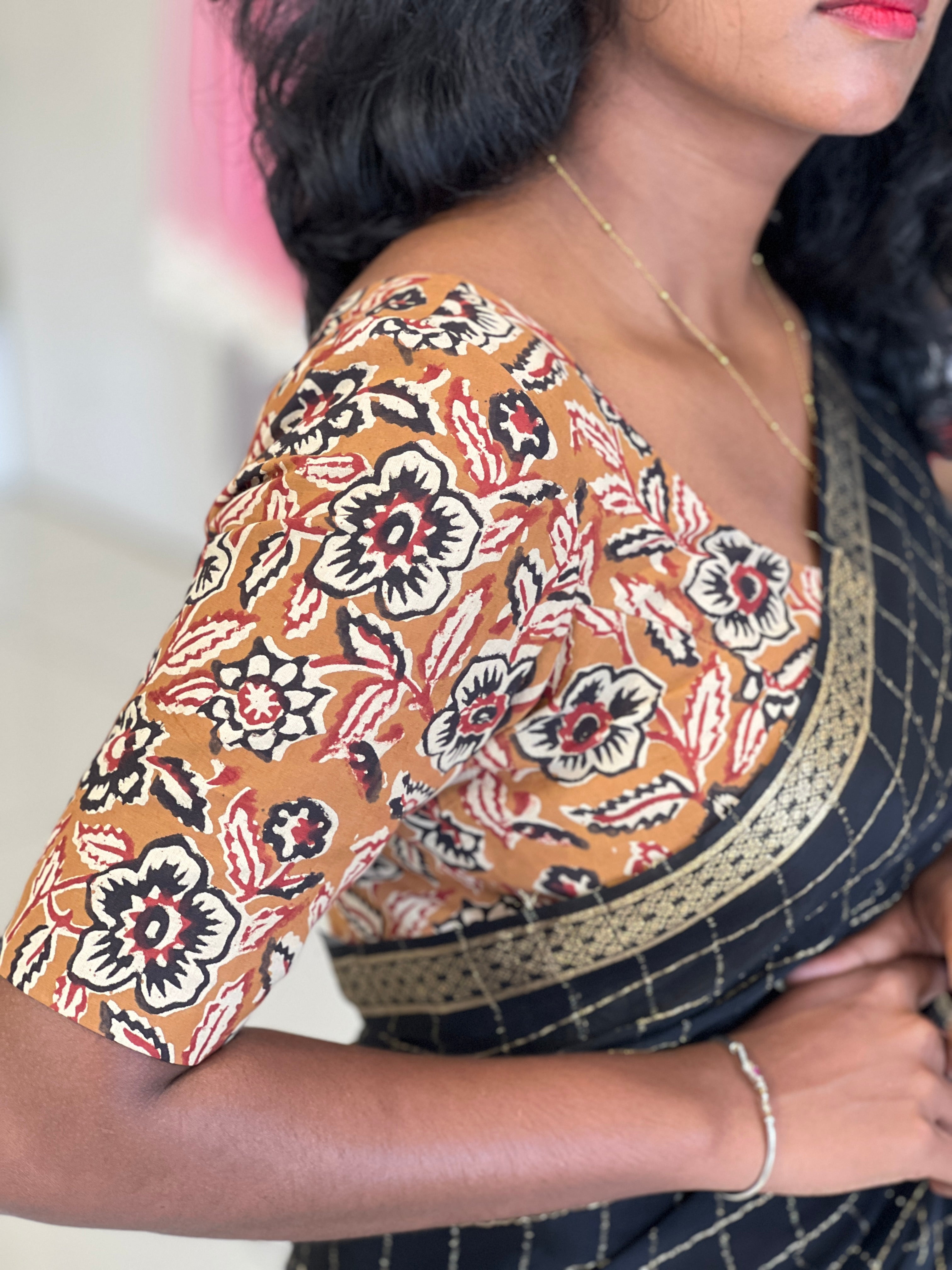 Floral Printed Cotton Blouse | DNB150