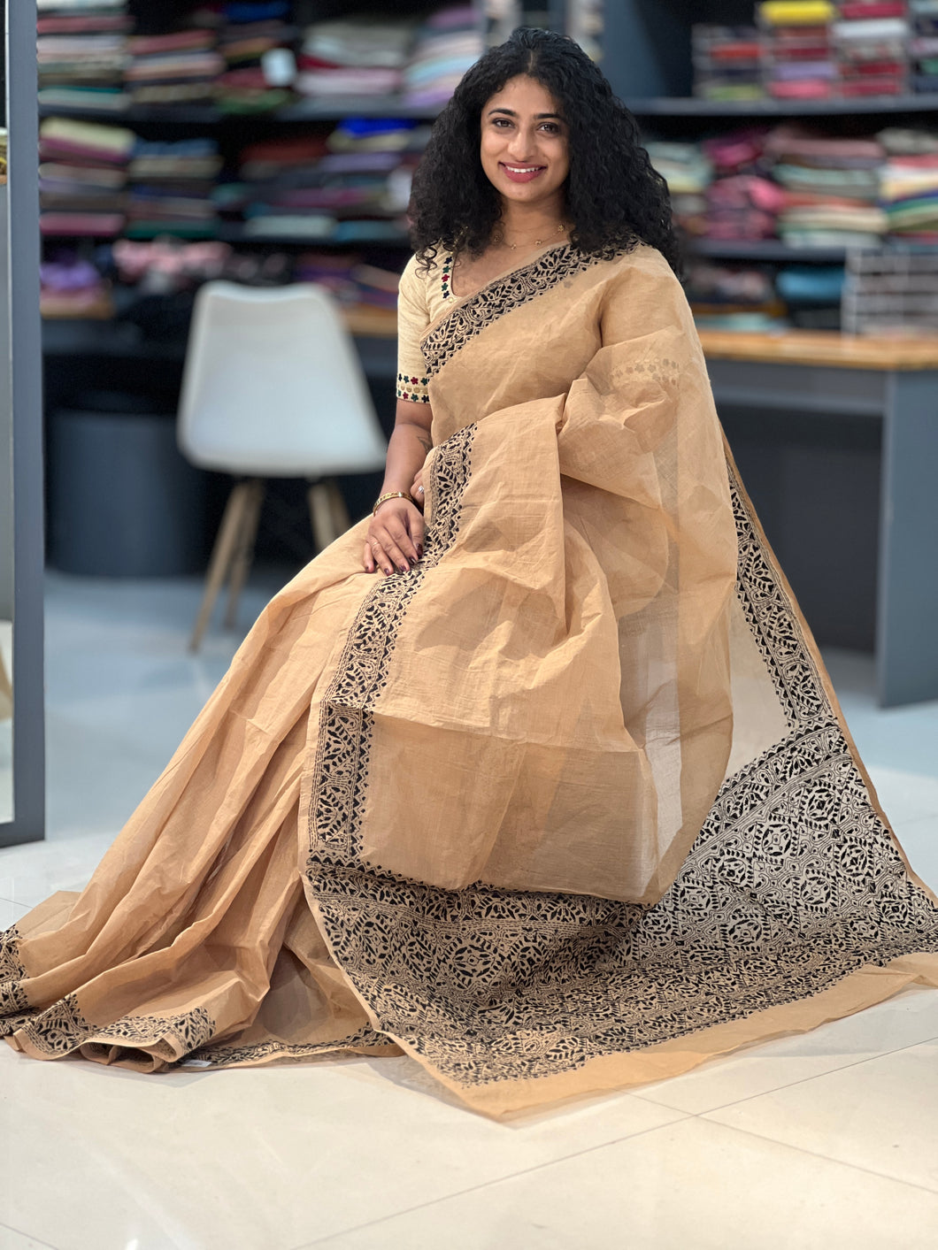 Hand Embroidery Pure Cotton Saree | SUM114