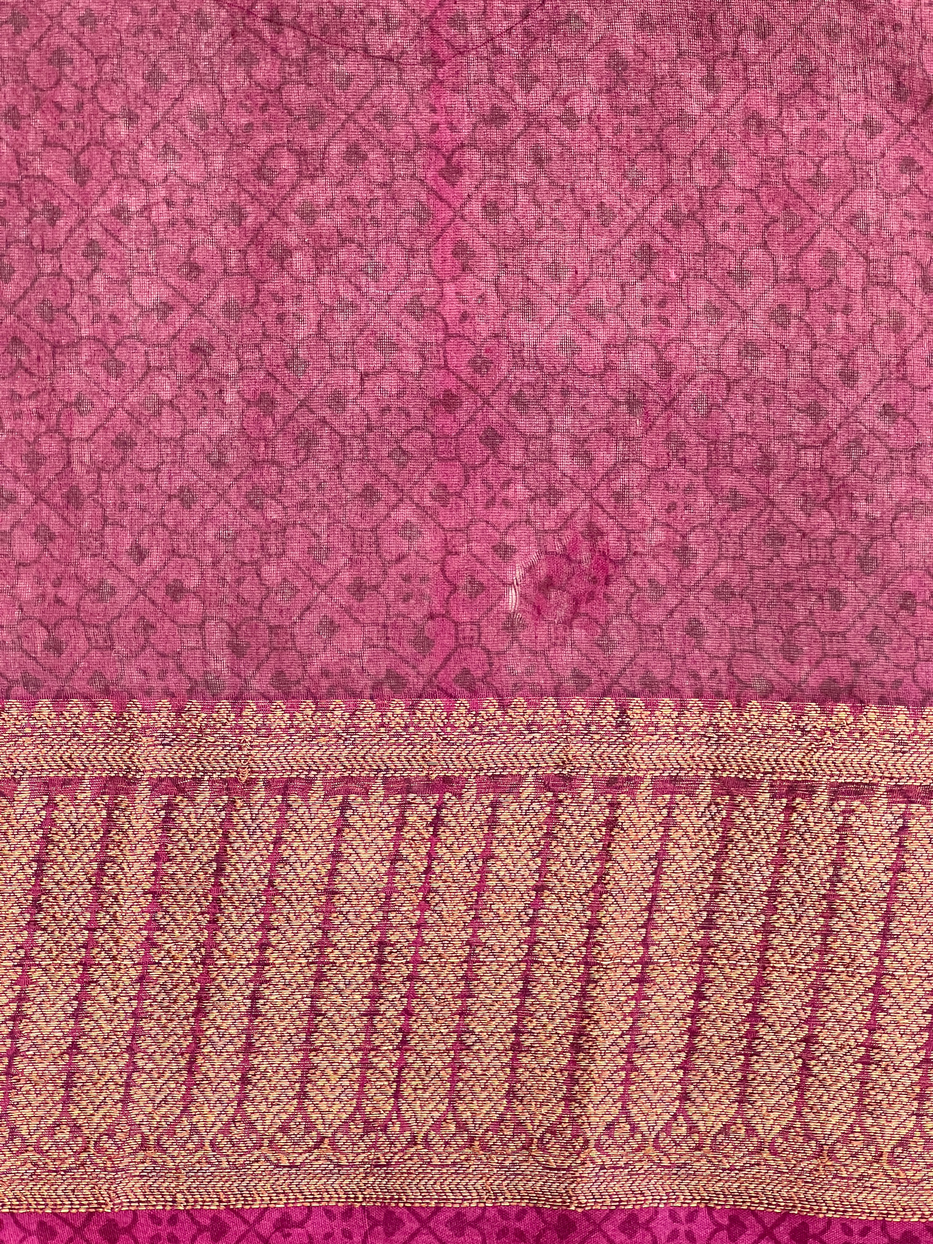 Floral and Leaf Printed Chanderi Saree | RGD950R