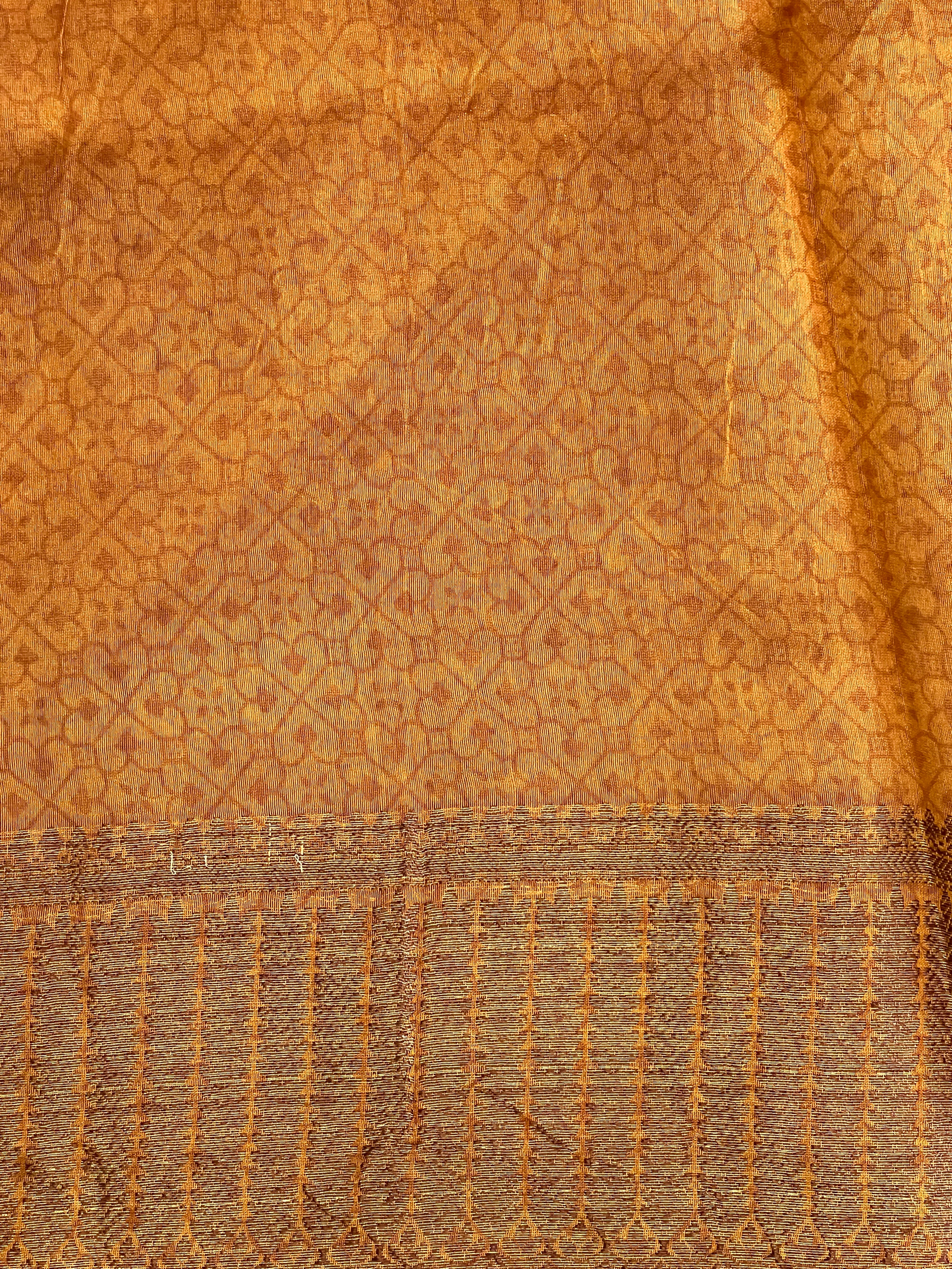 Floral and Leaf Printed Chanderi Saree | RGD951R