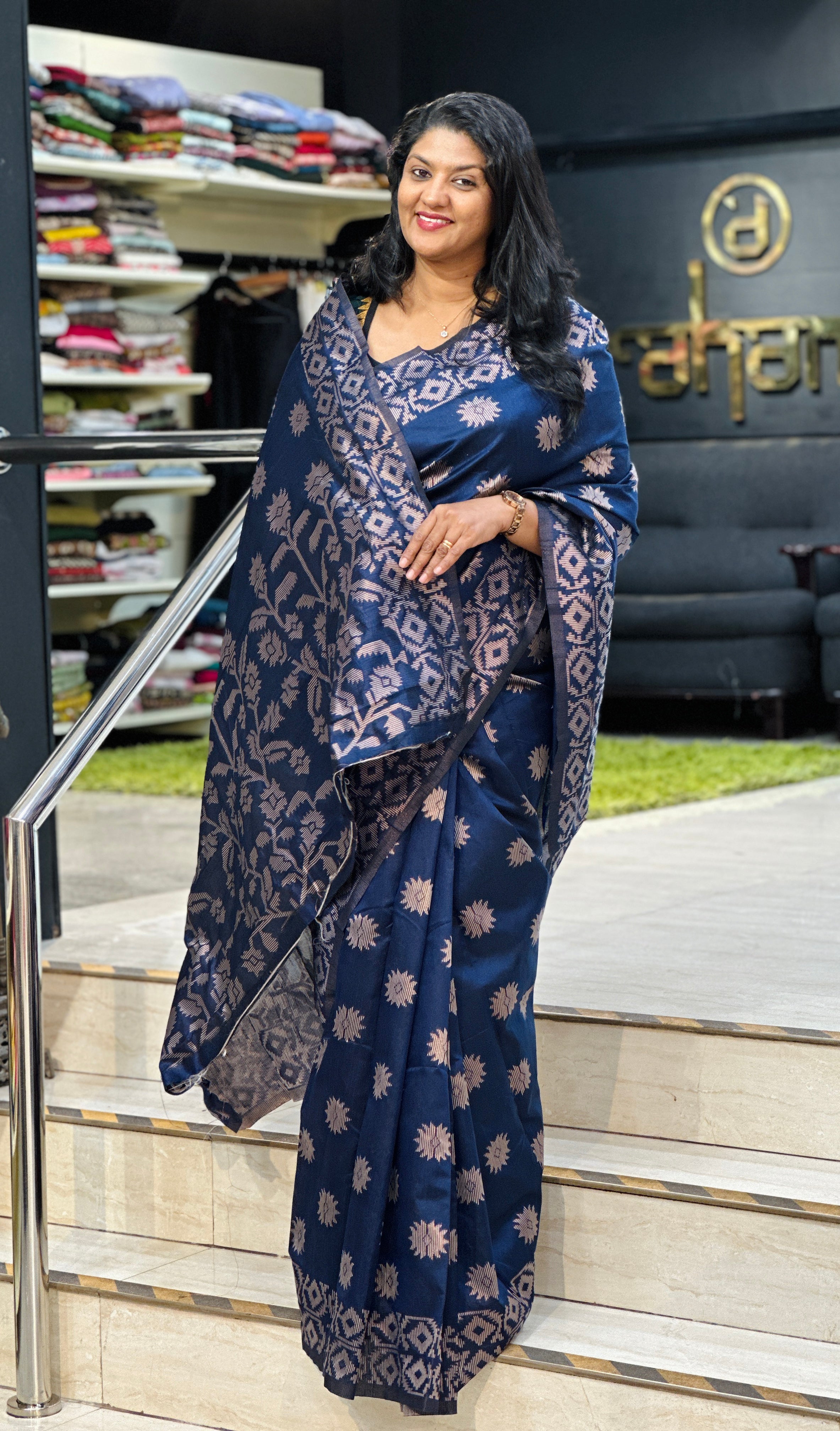 Jamdani woven Semi Silk Saree | GP126