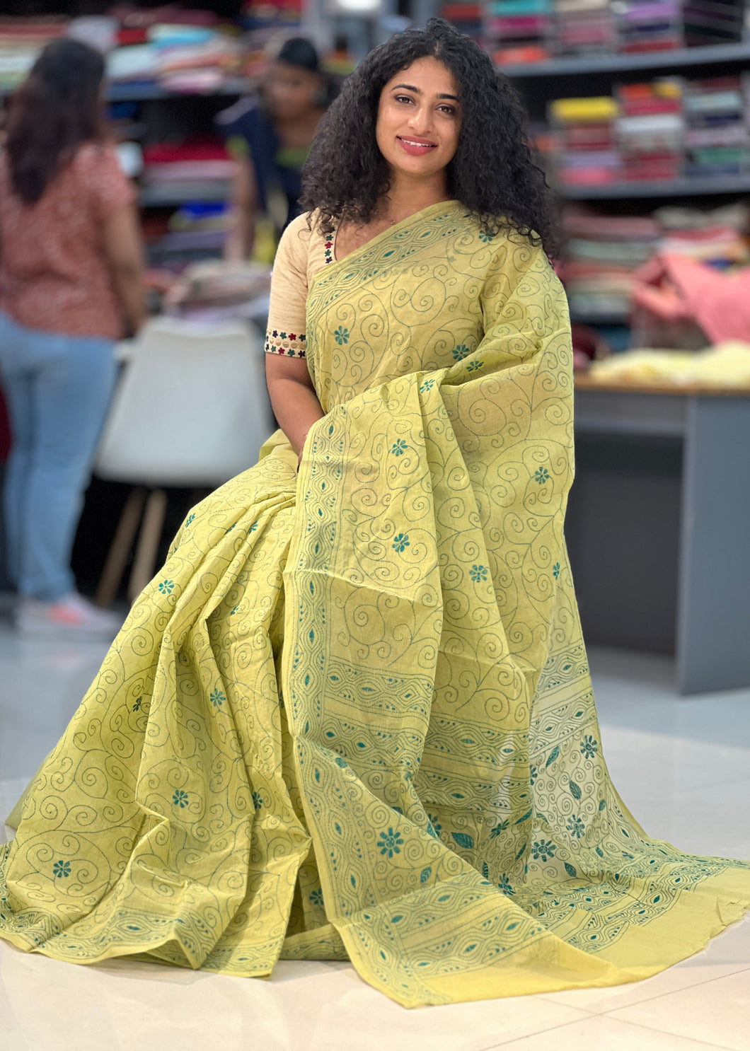Hand Embroidery Pure Cotton Saree | SUM110