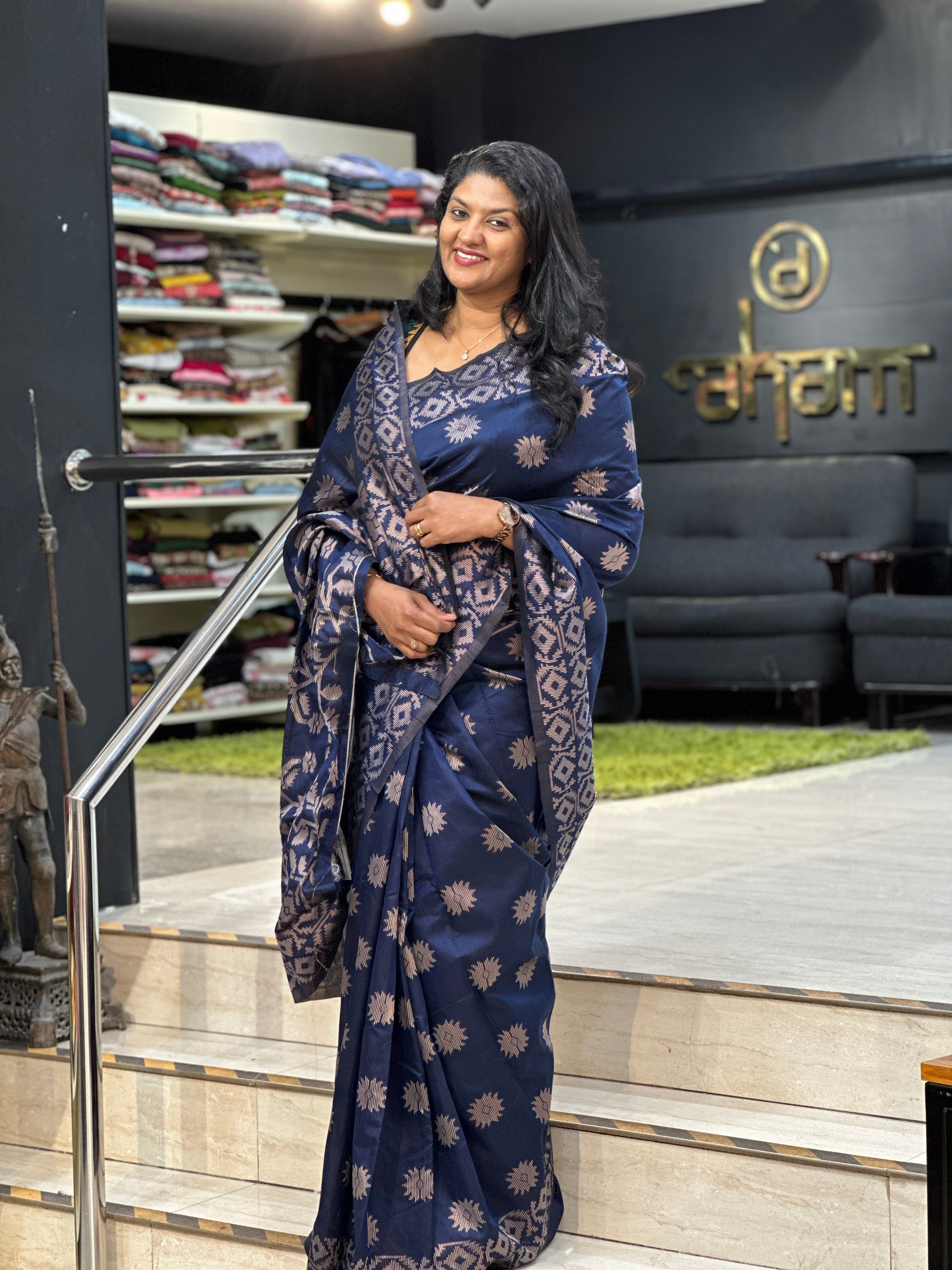 Jamdani woven Semi Silk Saree | GP126
