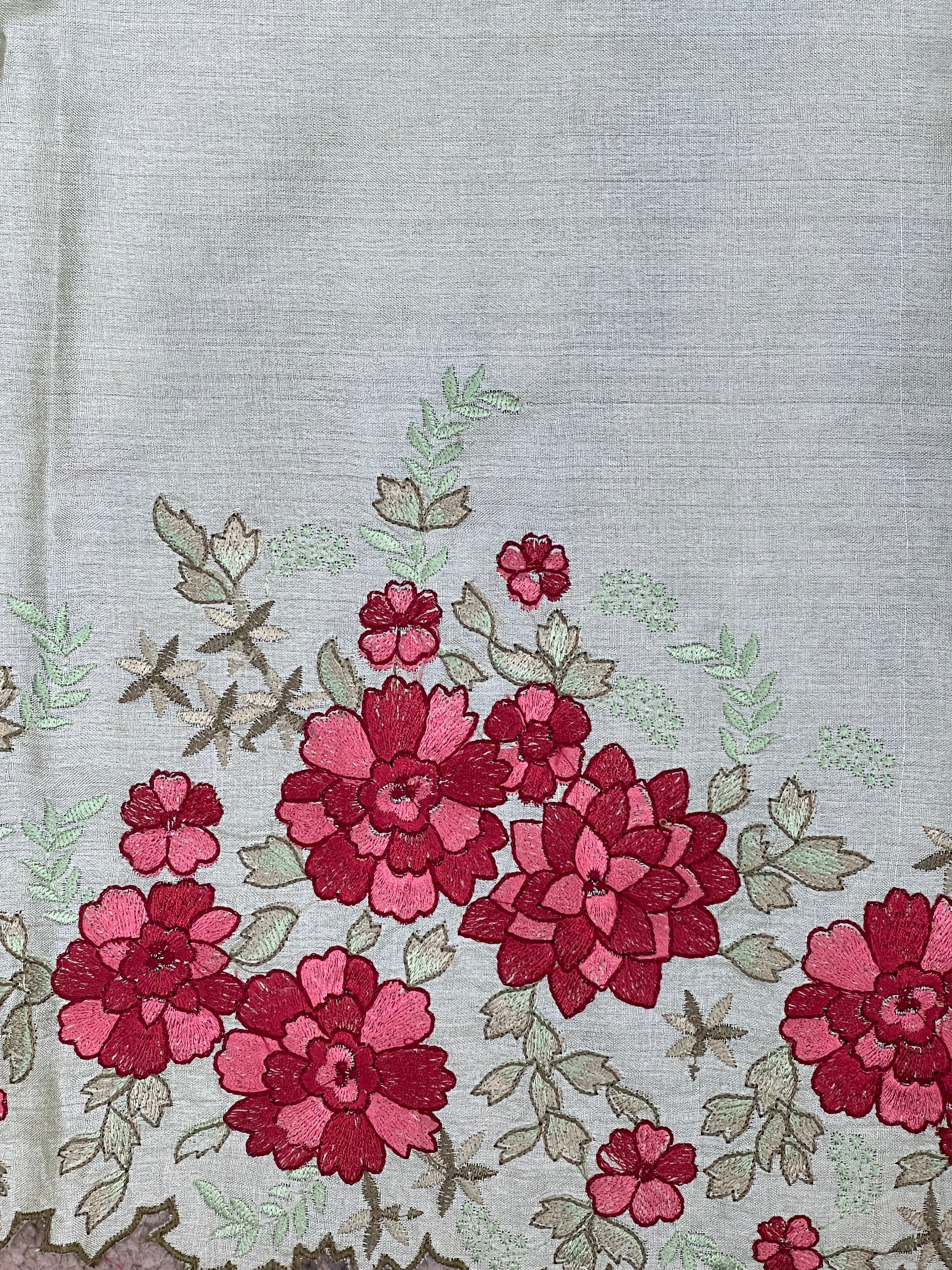 Embroidered Pattern Tussar Saree | SBS1461