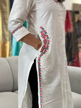 Embroidery Slub Silk Kurta | VS136