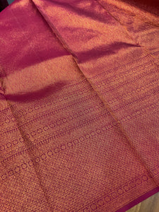 Copper Zari Weaving Kanchipuram Saree | AK248
