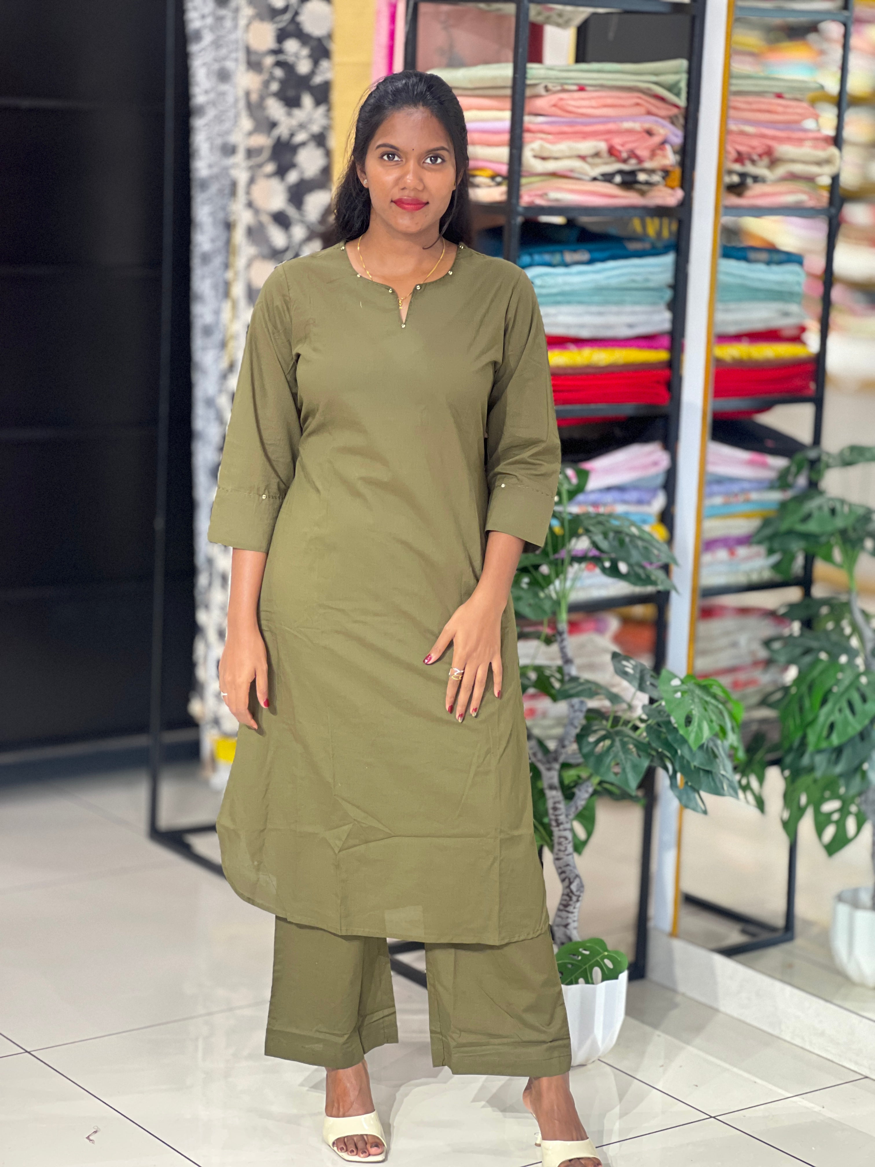 Solid Cotton Co-Ord Set | NCF348