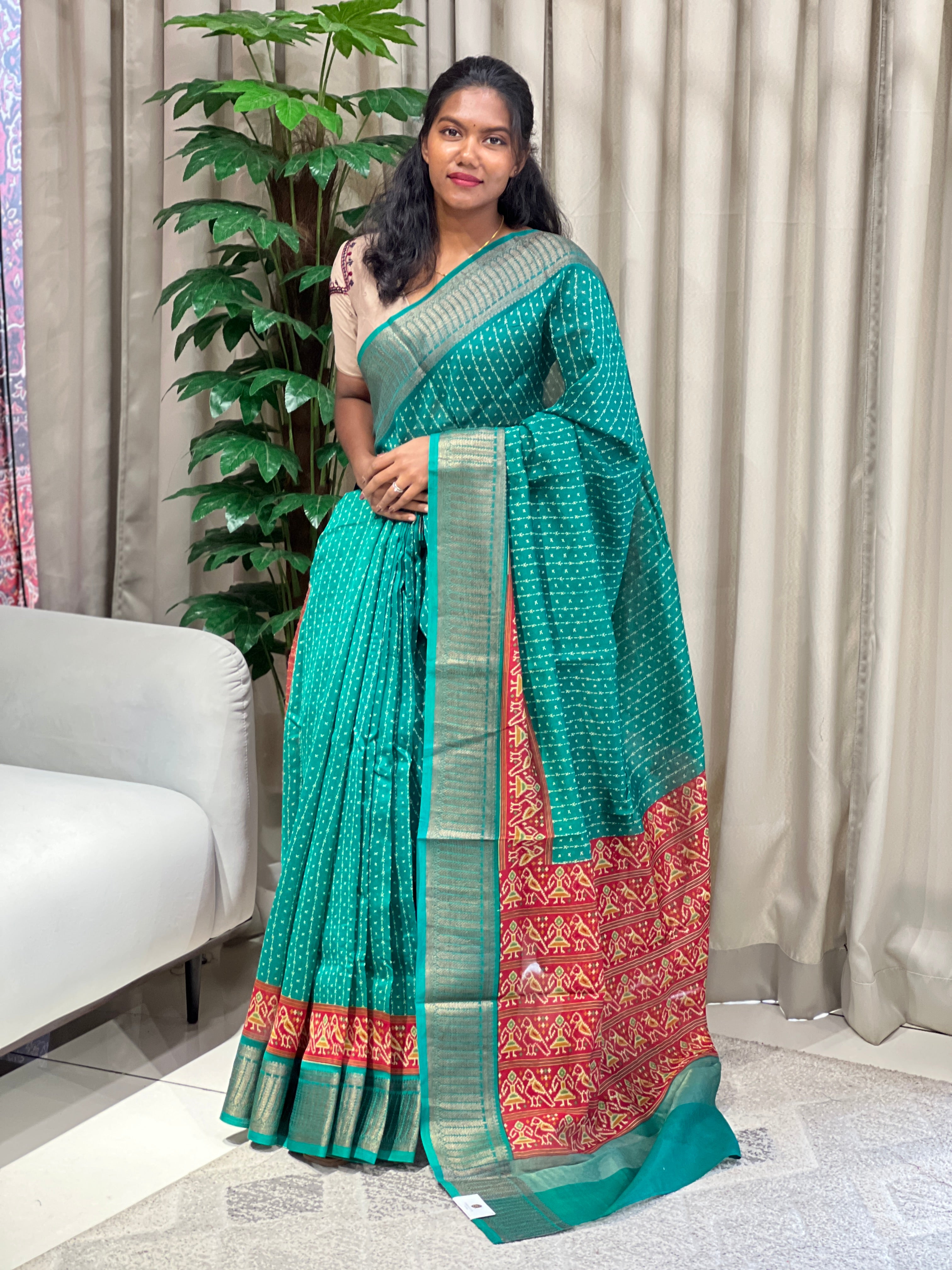 Patola Print With Banarasi Detailed Chanderi Saree | RGD975R