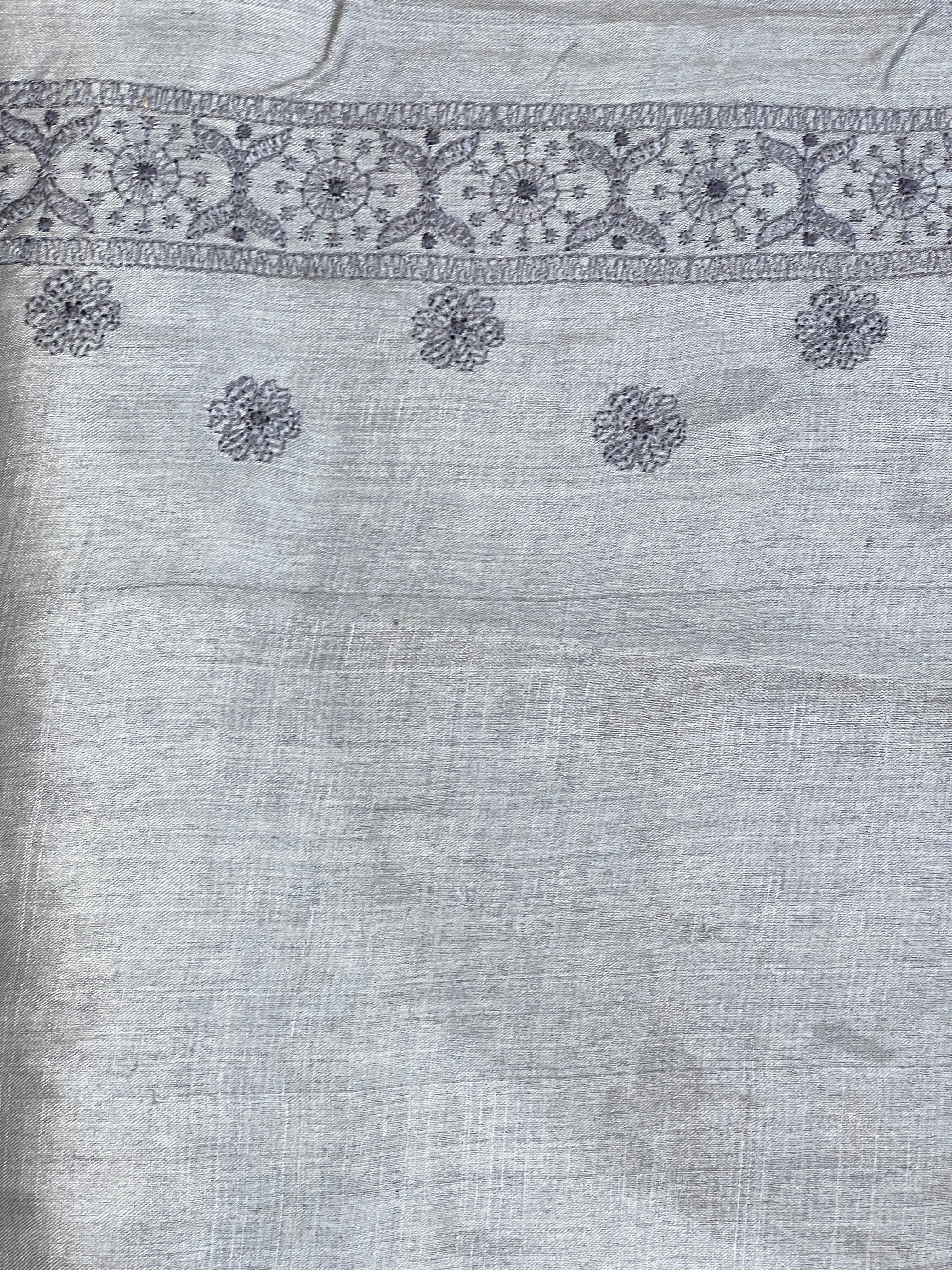 Embroidered Pattern Tussar Saree | SBS1464