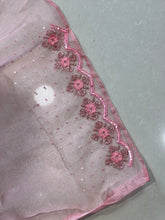 Embroidered Pattern Crushed Shimmer Organza Saree | SBP956