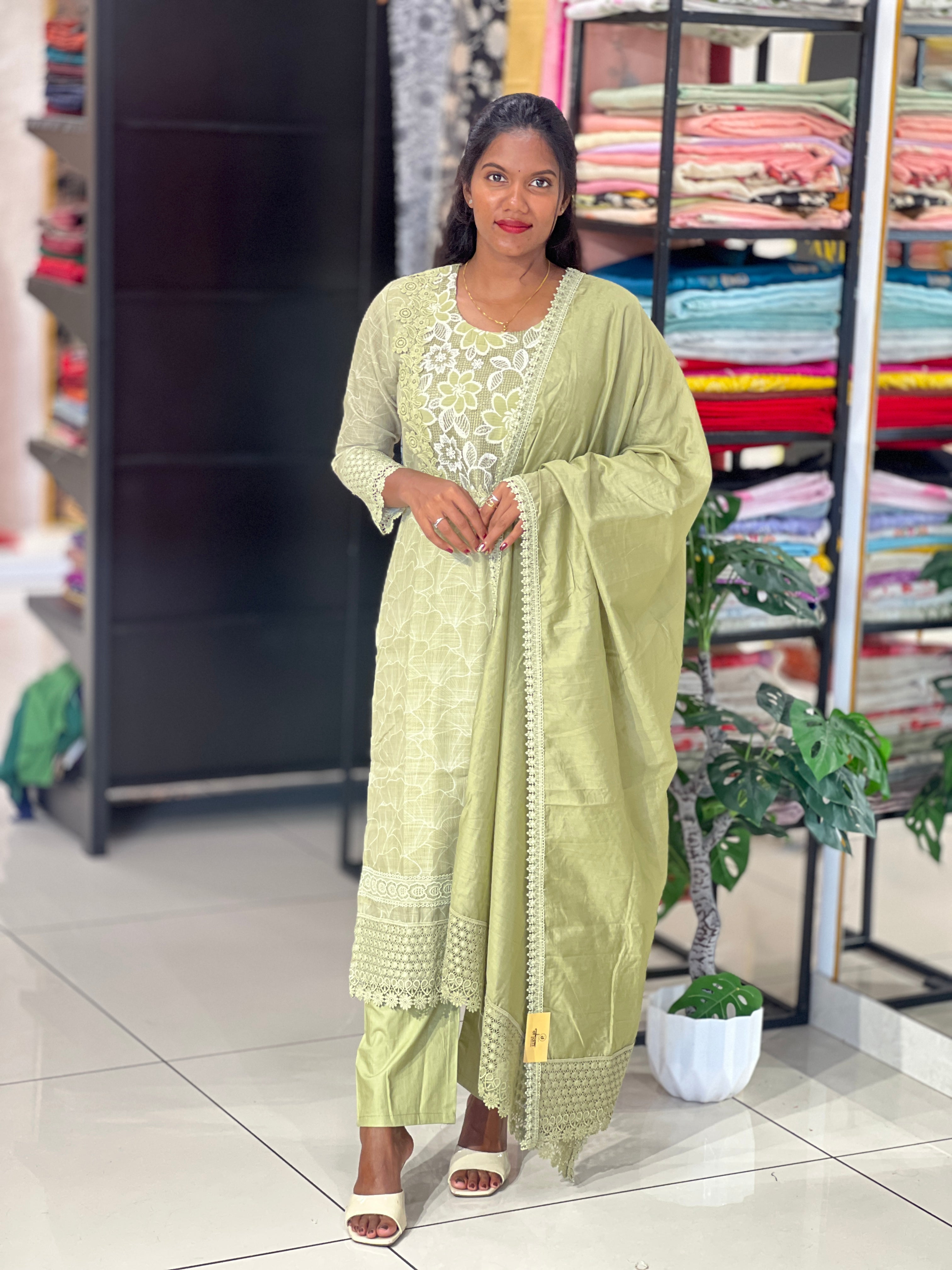 Sublimation Printed Semi Tussar Kurta Set | FW403