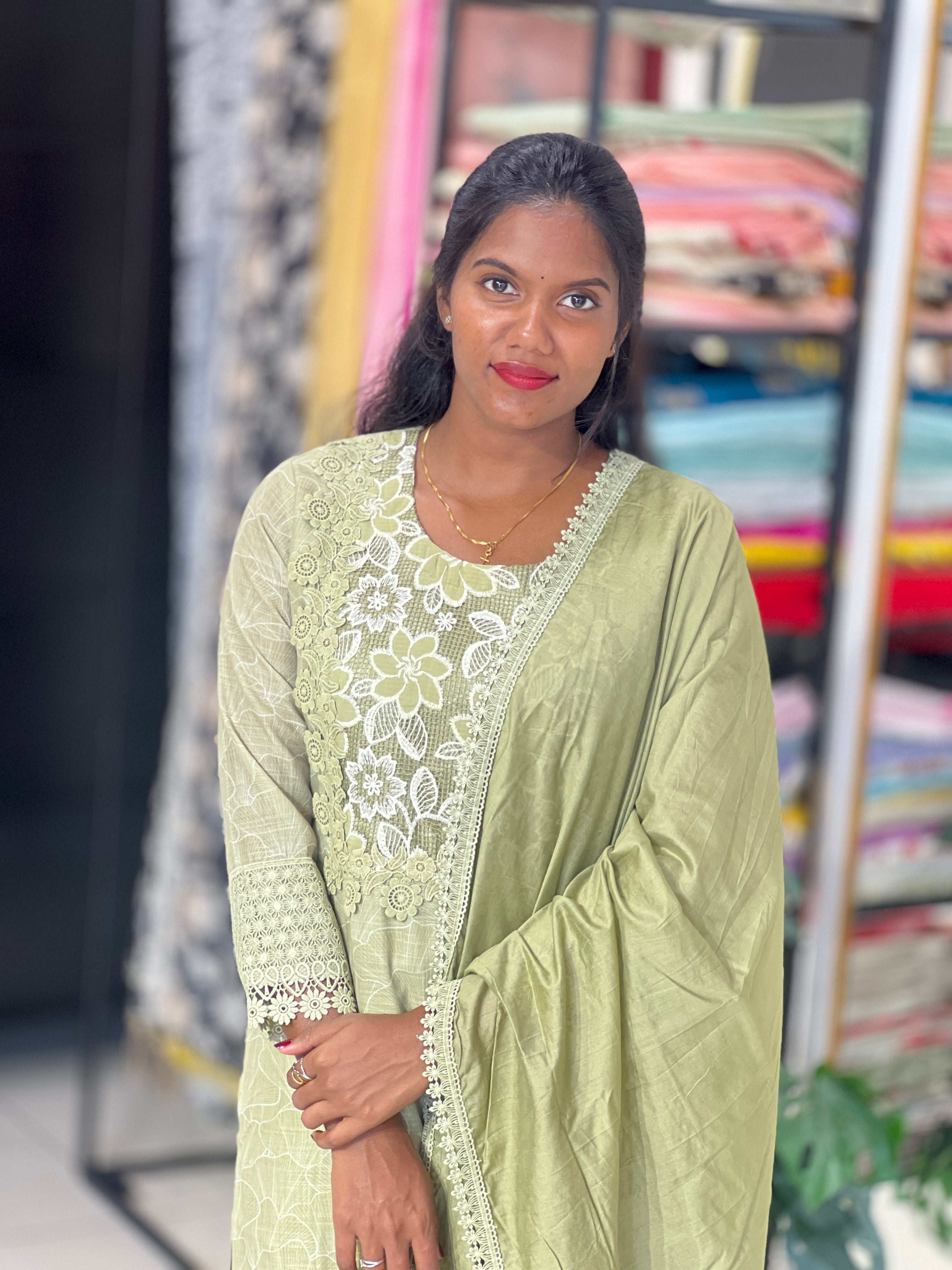 Sublimation Printed Semi Tussar Kurta Set | FW403