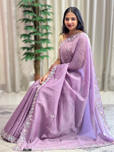 Party Wear Crushed Organza Saree | SBP950