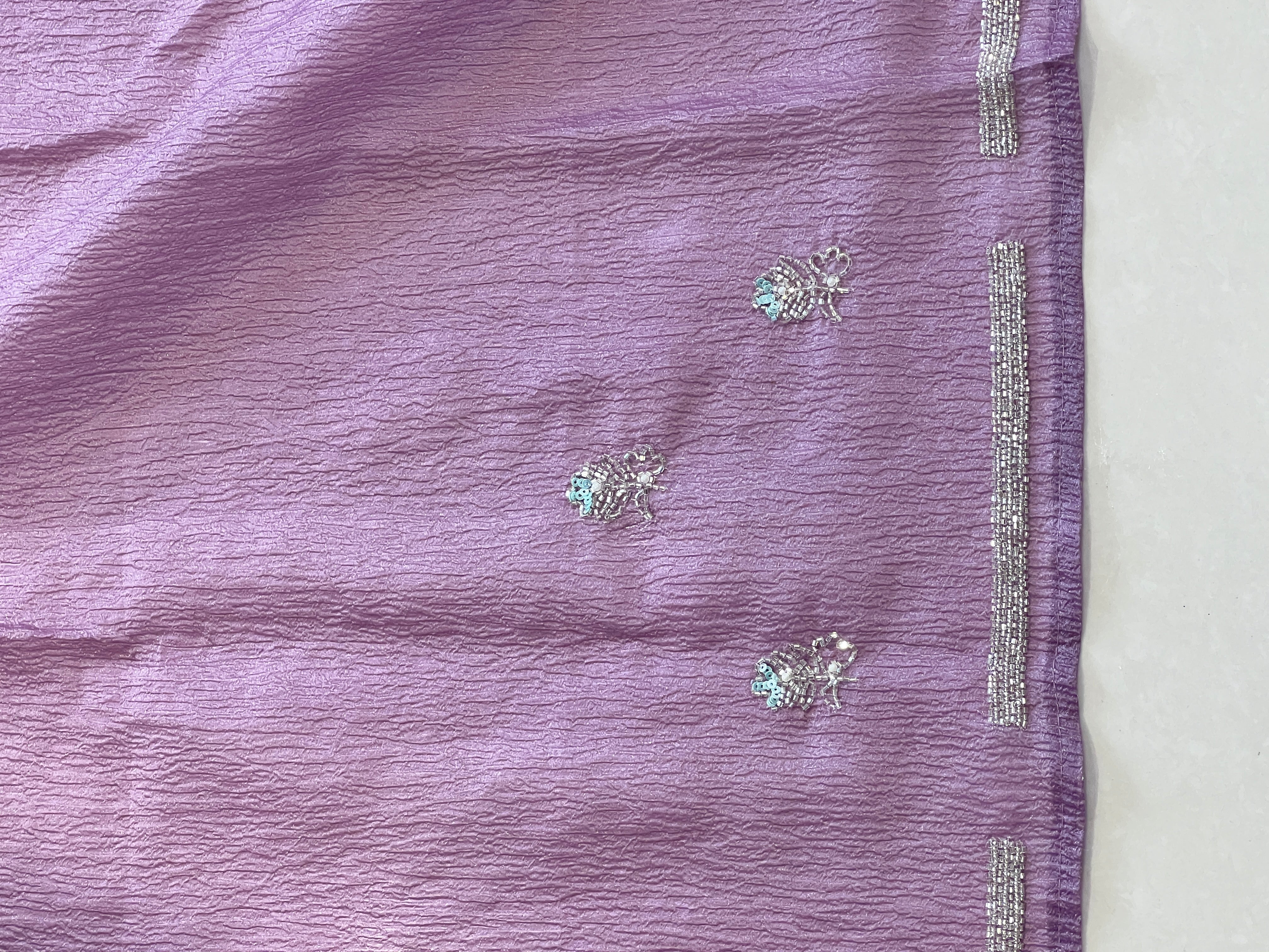 Party Wear Crushed Organza Saree | SBP950