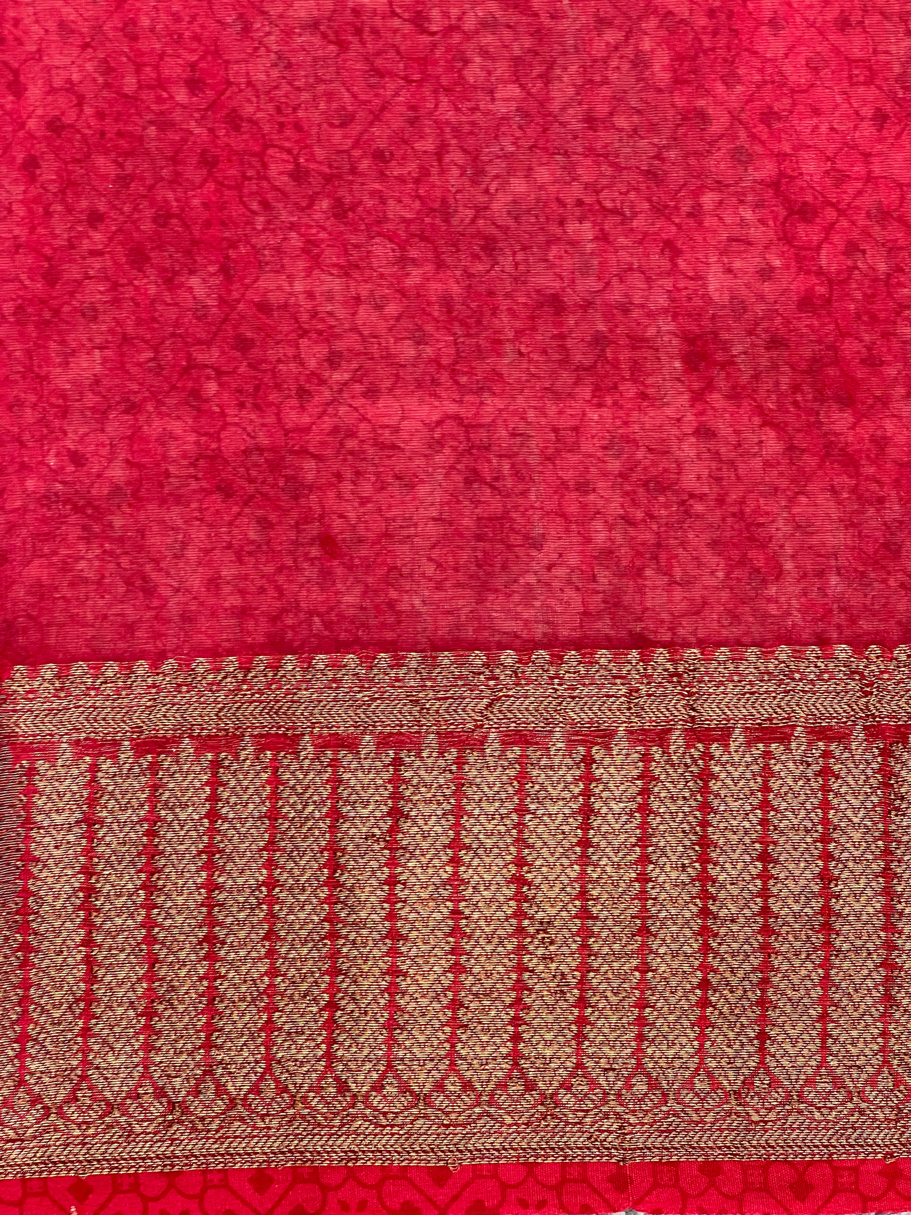 Geometric Printed Chanderi Saree | RGD960R