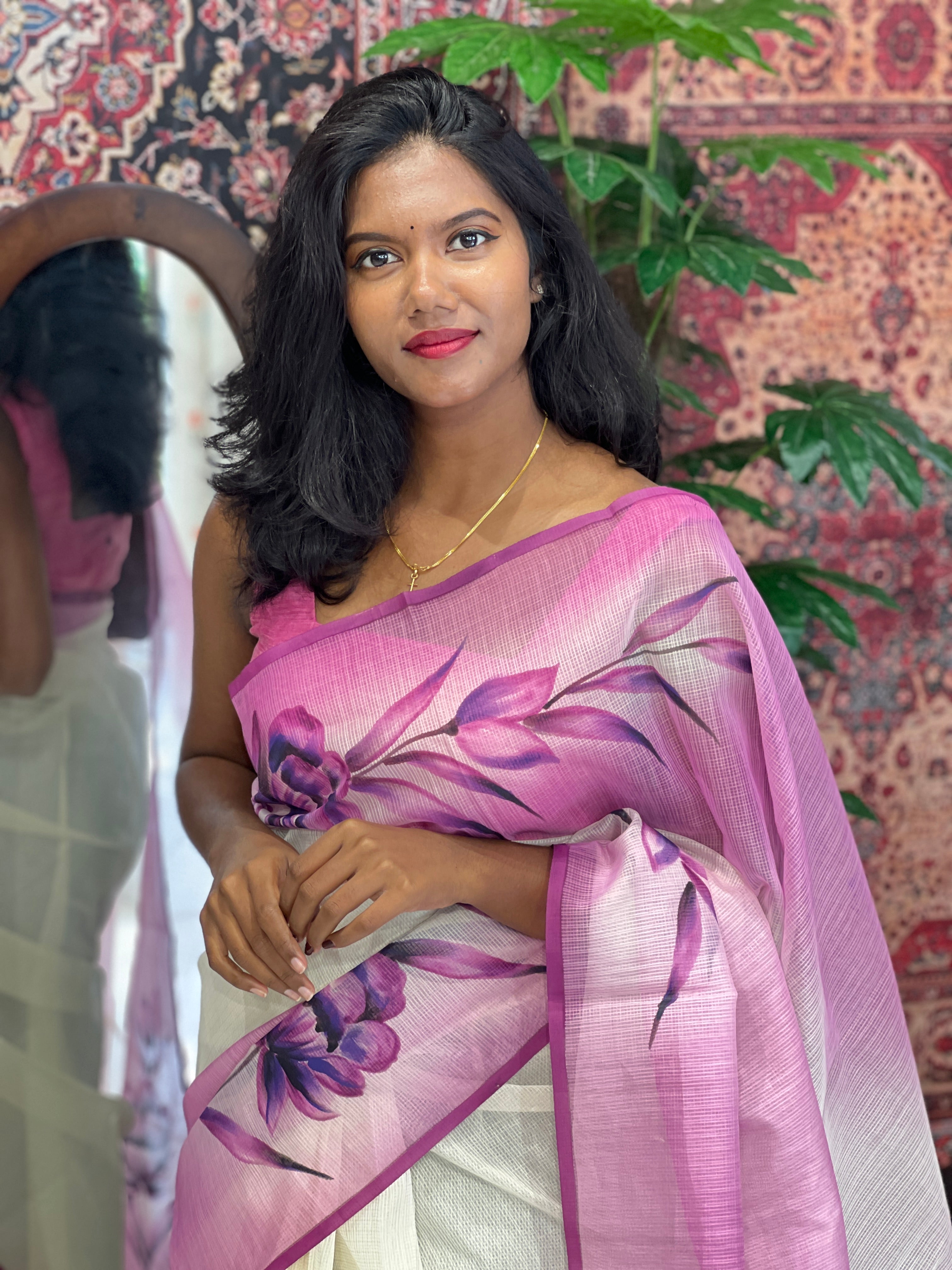 Floral Painted Silky Kota Saree | JSC350