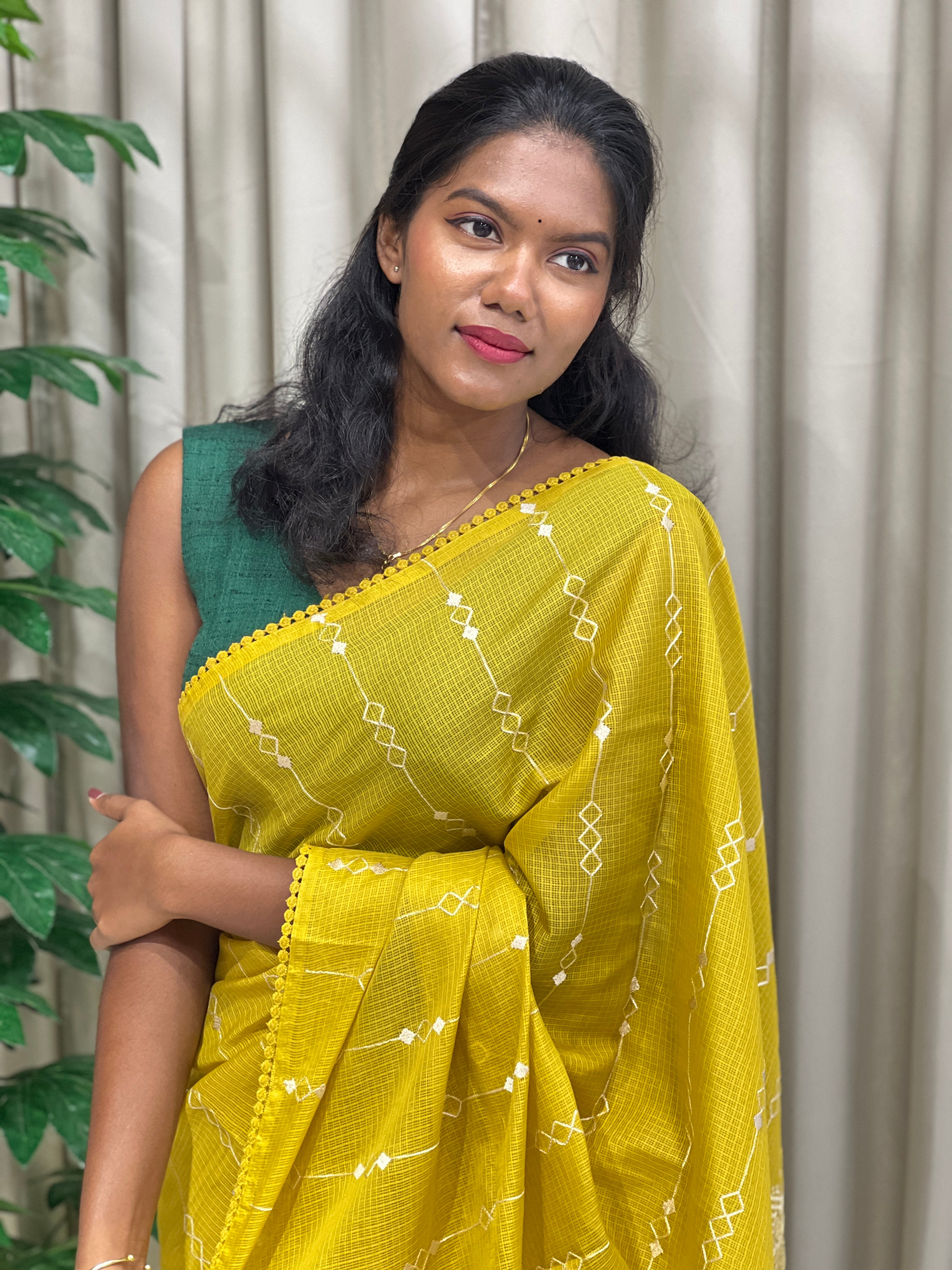 Machine Embroidered Supernet Kota Saree | BLD2029