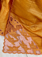 Twine Cut Work With Floral Embroidery Placement Detailed Tussar Silk Saree | TC435