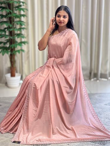 Hand Work Design Chinon Saree | SBP1004
