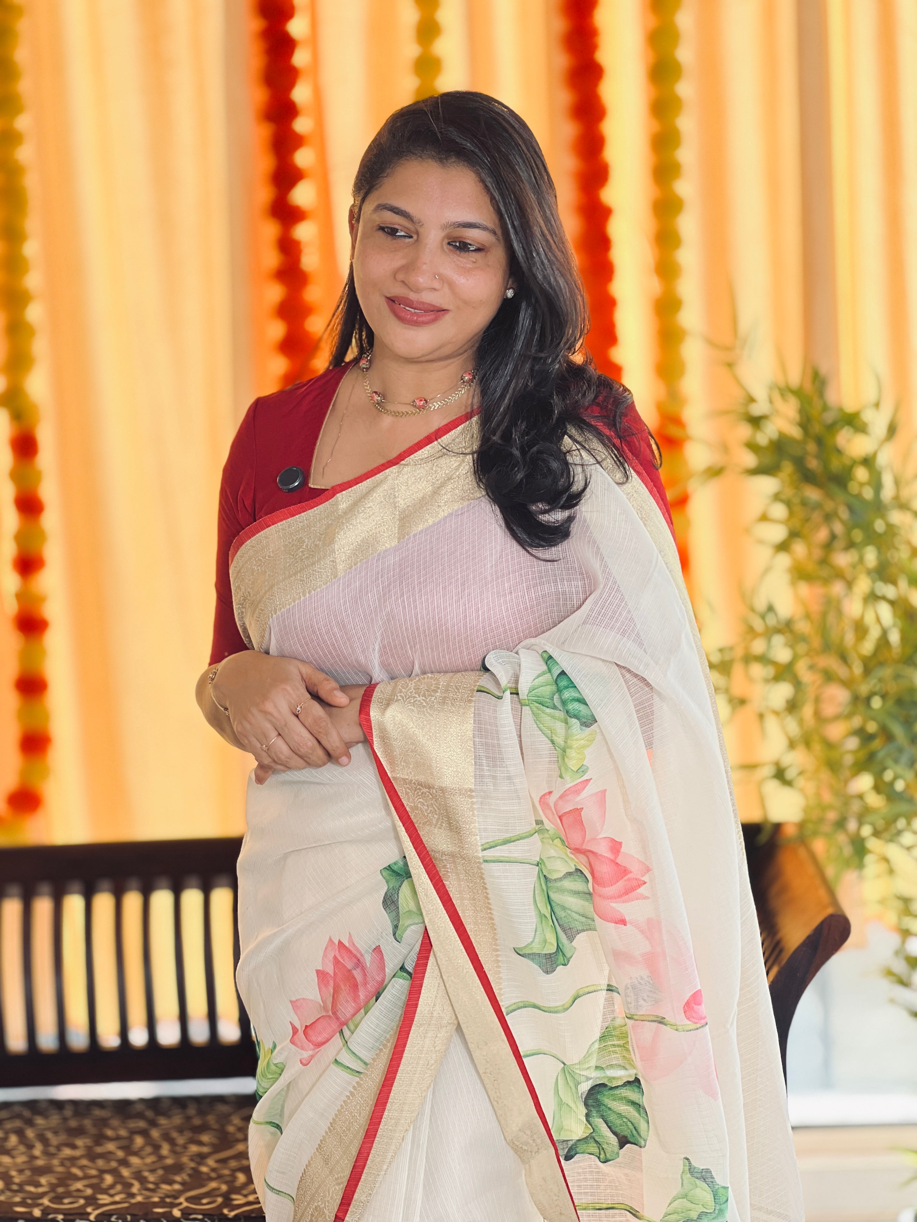 Floral Digital Printed Silky Kota Saree | MR128