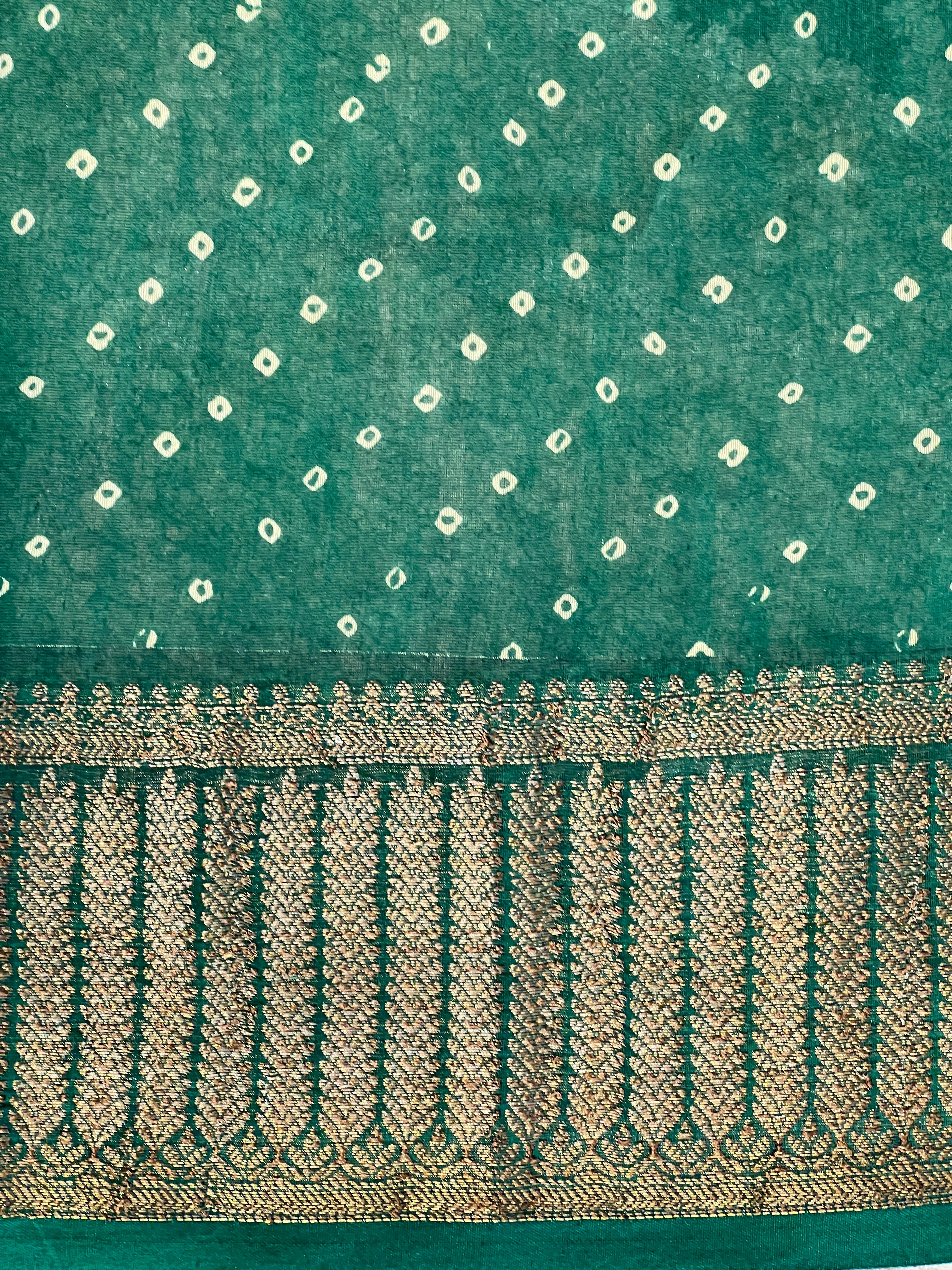 Madhubani & Bandhani Print Detailed Chanderi Saree | RGD957R