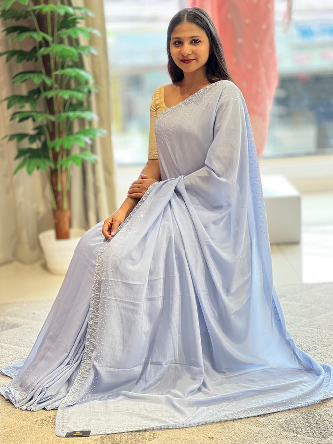 Hand Work Design Chinon Saree | SBP1006