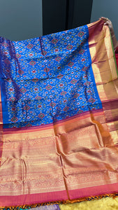 Ikat Weaving Pattern Kanchipuram Saree | AK121