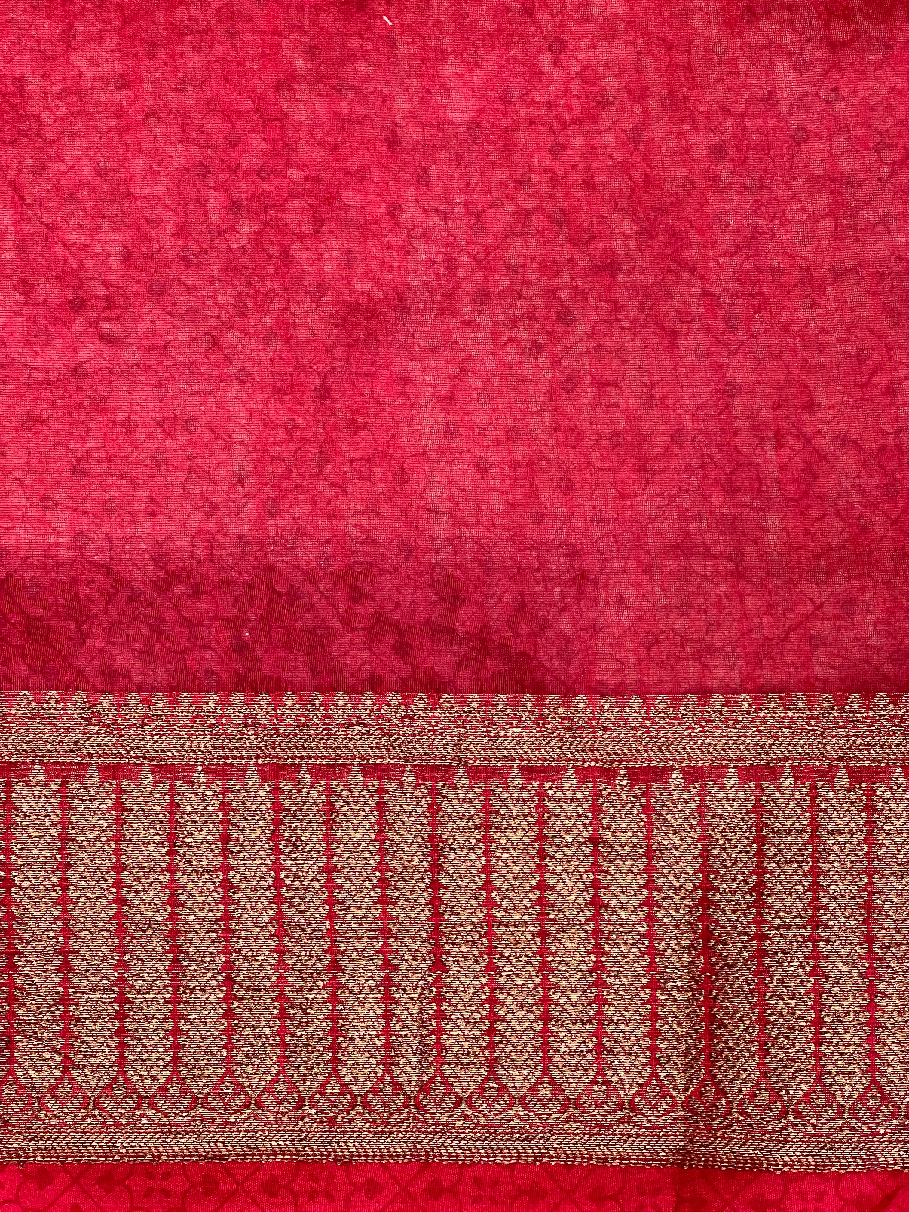 Geometric Printed Chanderi Saree | RGD961R