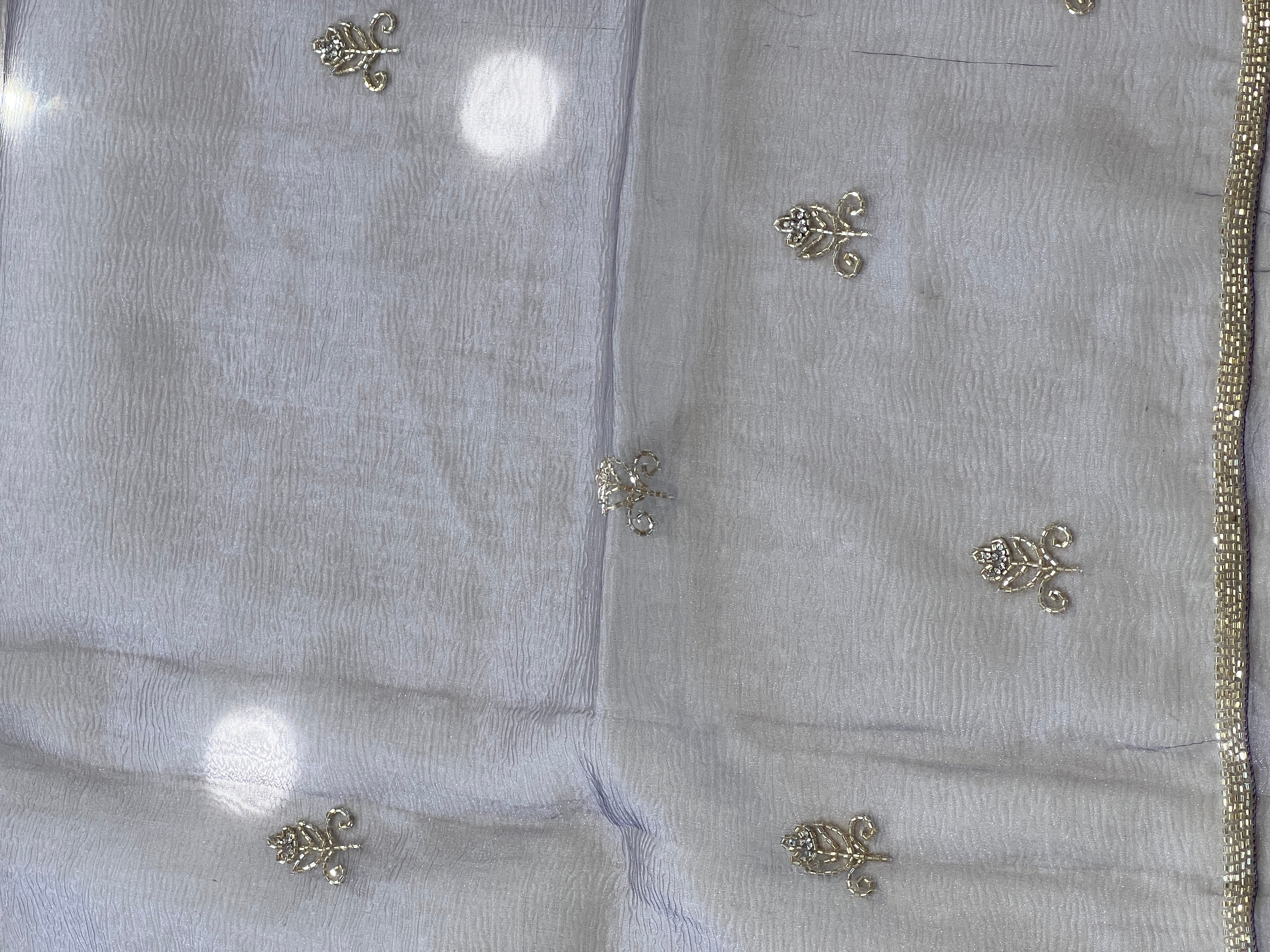 Hand Work Design Glass Organza Saree | SBP942