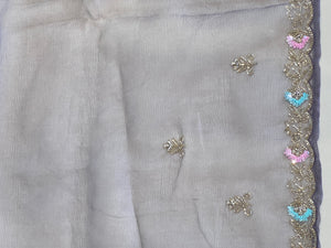 Hand Work Design Glass Organza Saree | SBP942