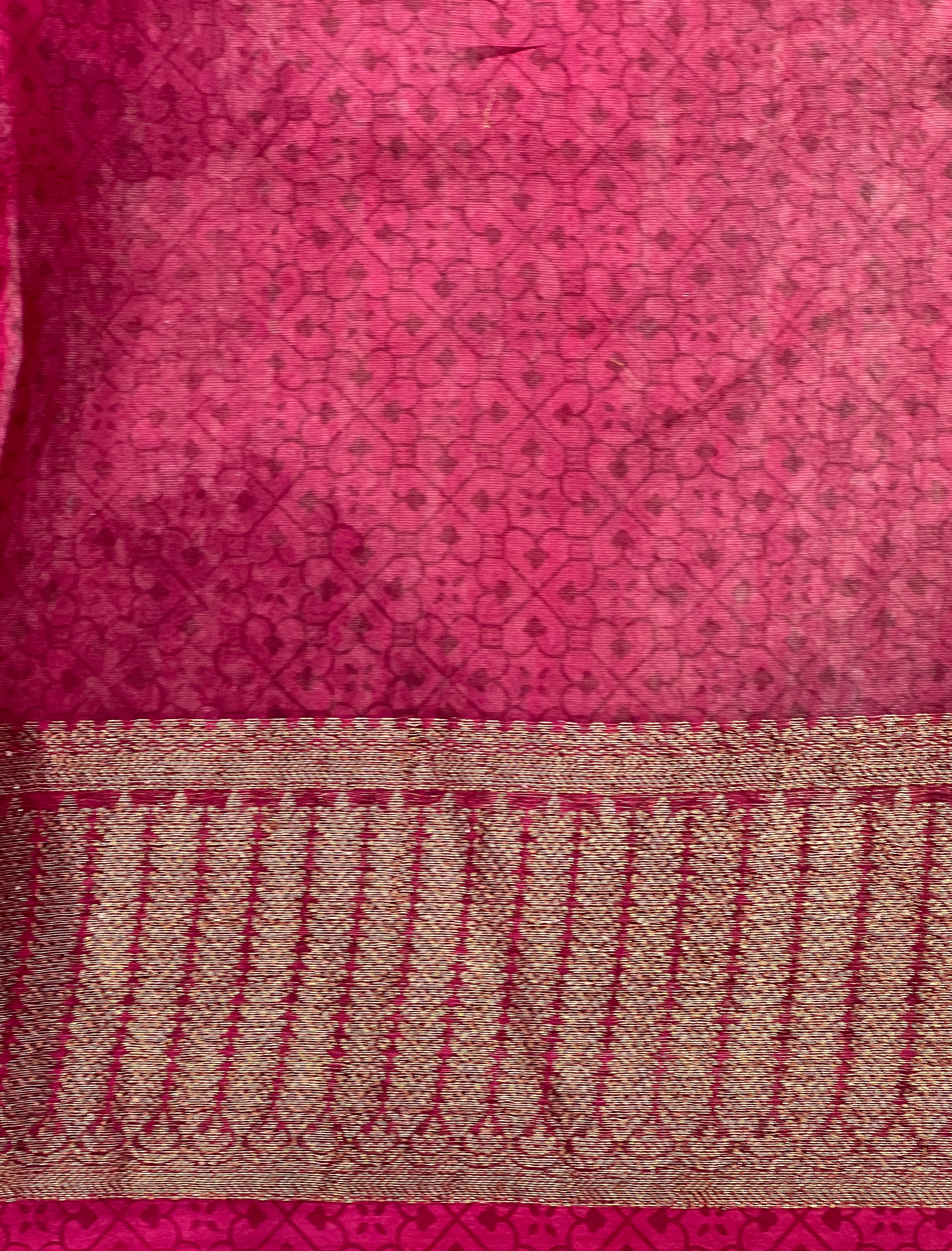 Geometric Printed Chanderi Saree | RGD964R