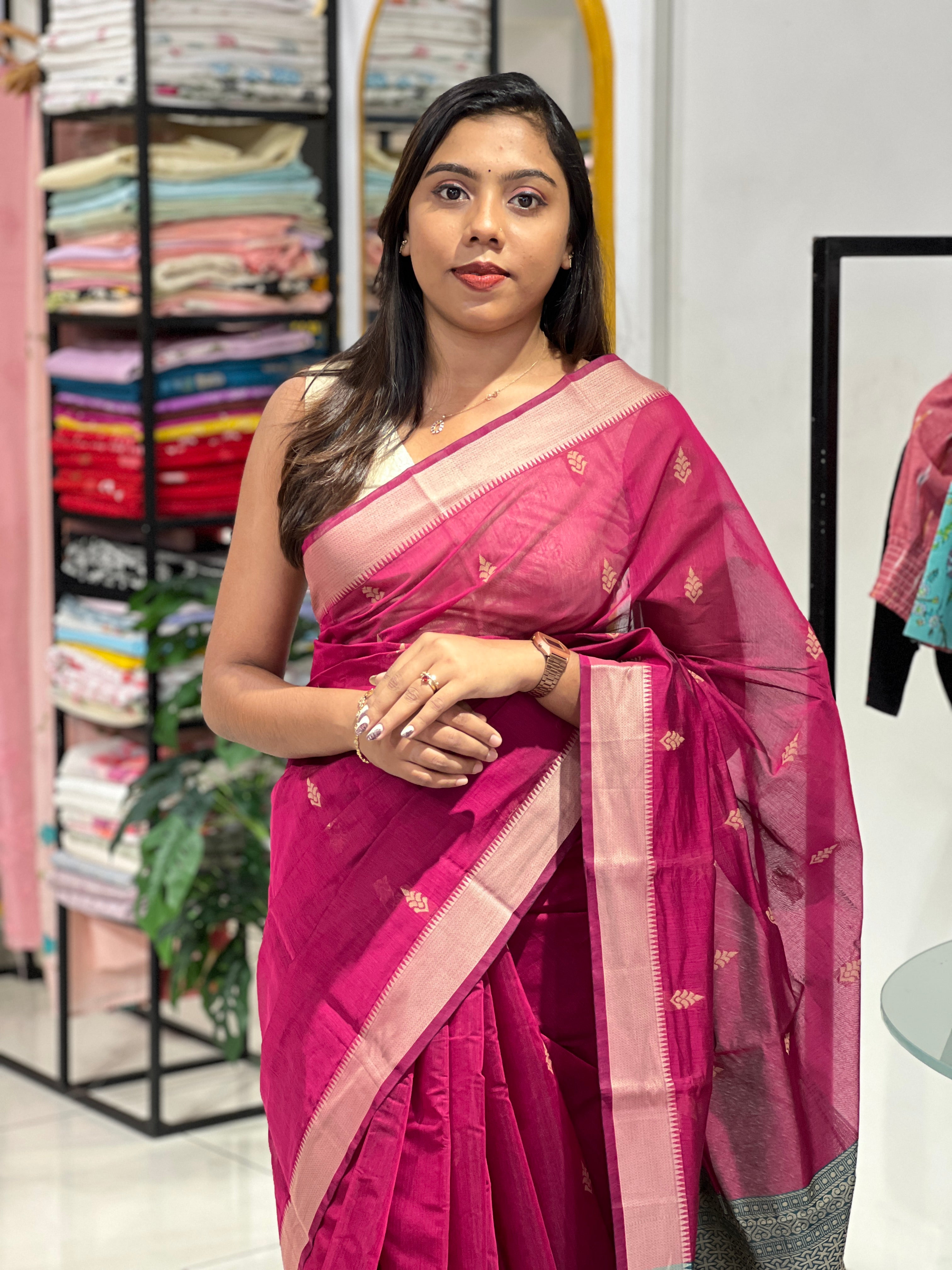 Thread Woven Buta Pattern Cotton Silk Saree | RAT117