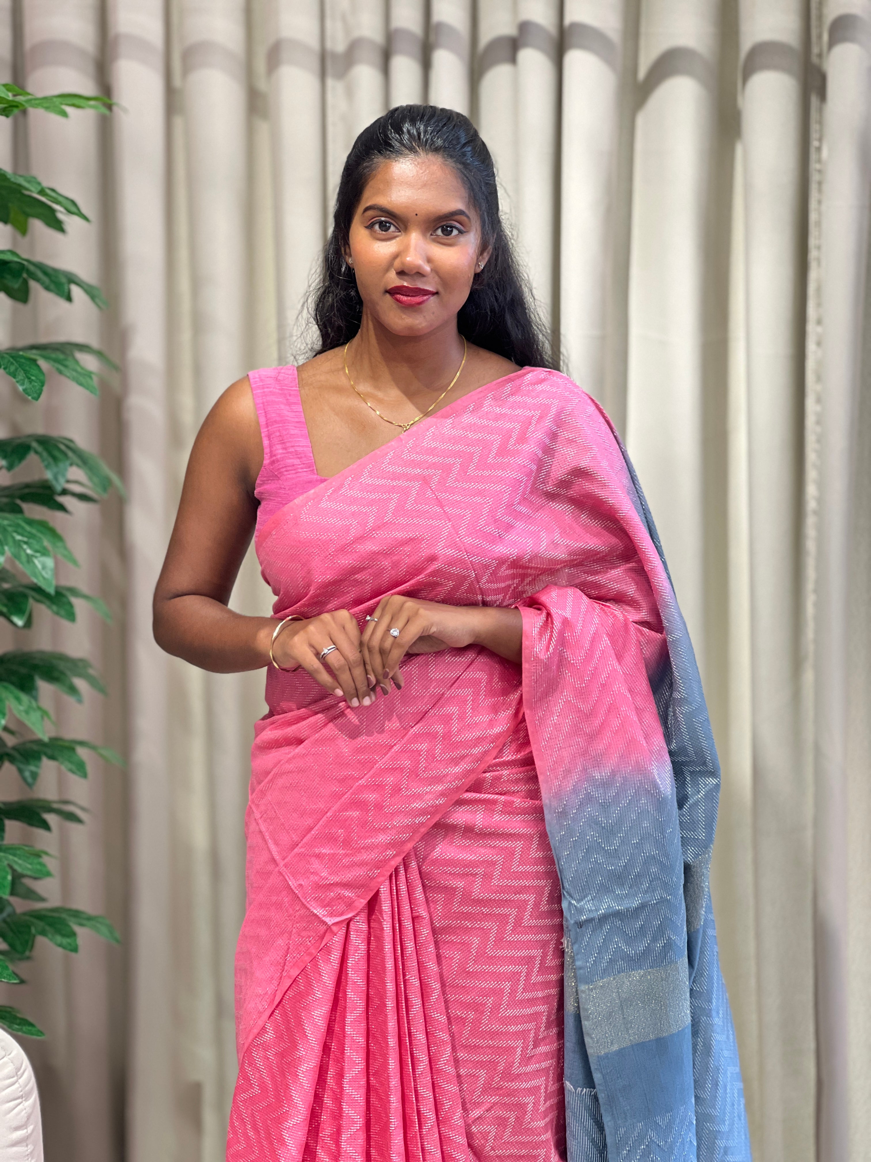 Kantha Weaving Bhagalpuri Linen Saree | NHH297