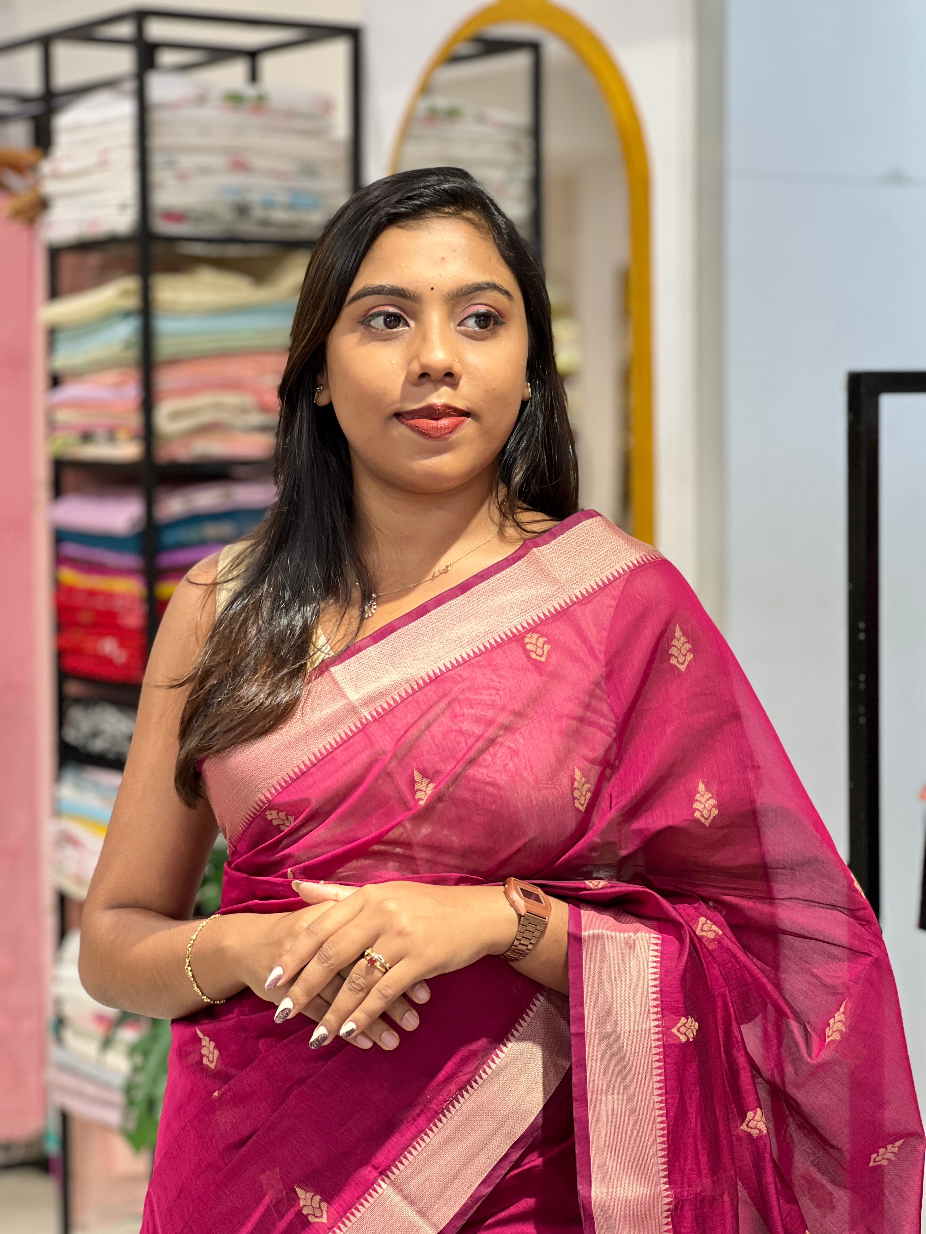 Thread Woven Buta Pattern Cotton Silk Saree | RAT117