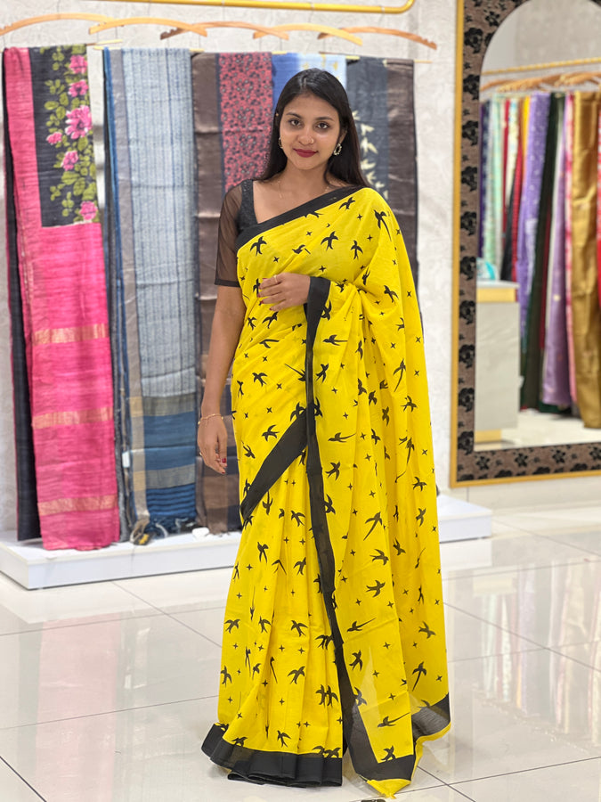 Screen Printed Mul Cotton Sarees | VFC253