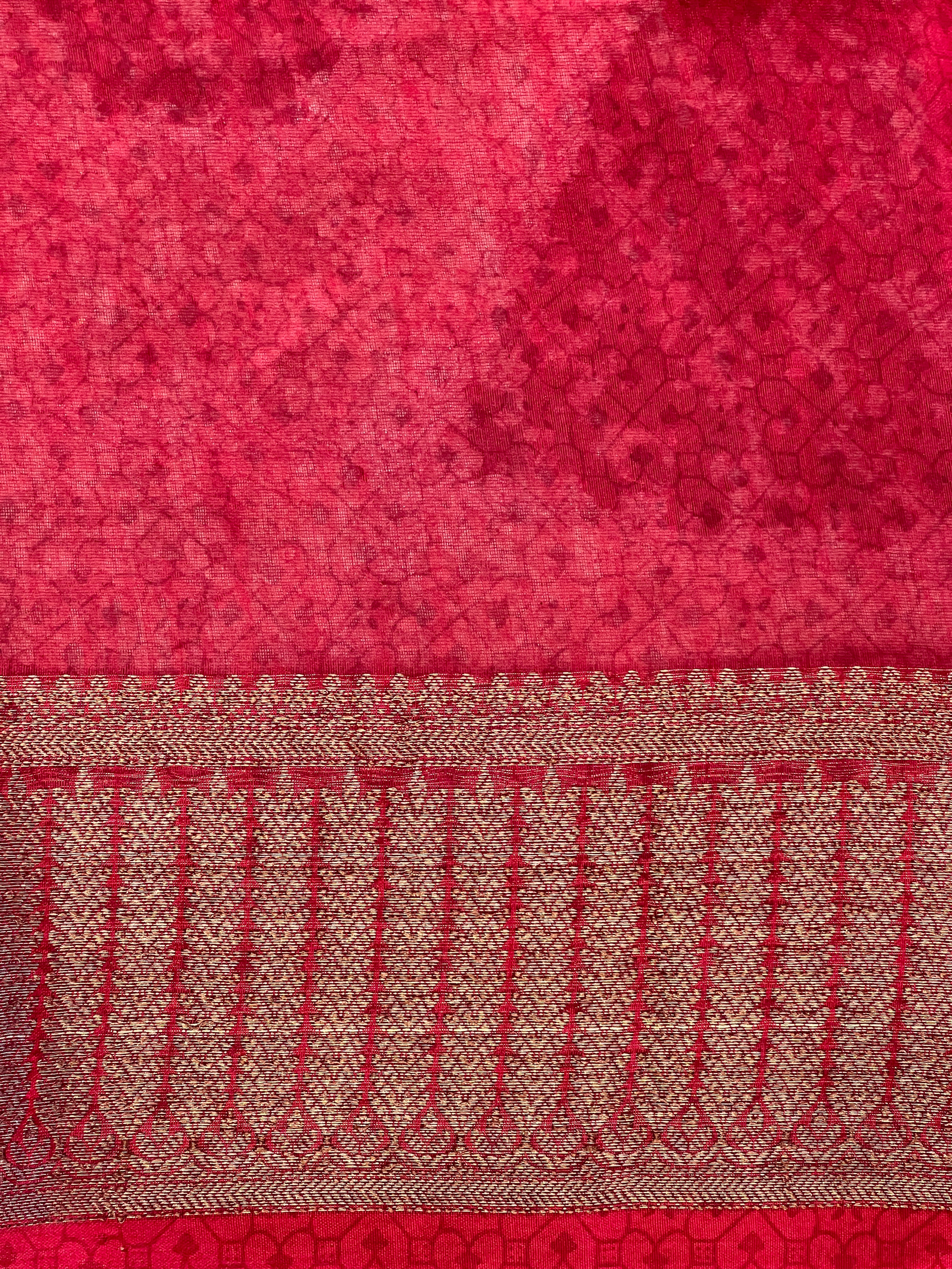 Geometric Printed Chanderi Saree | RGD965R