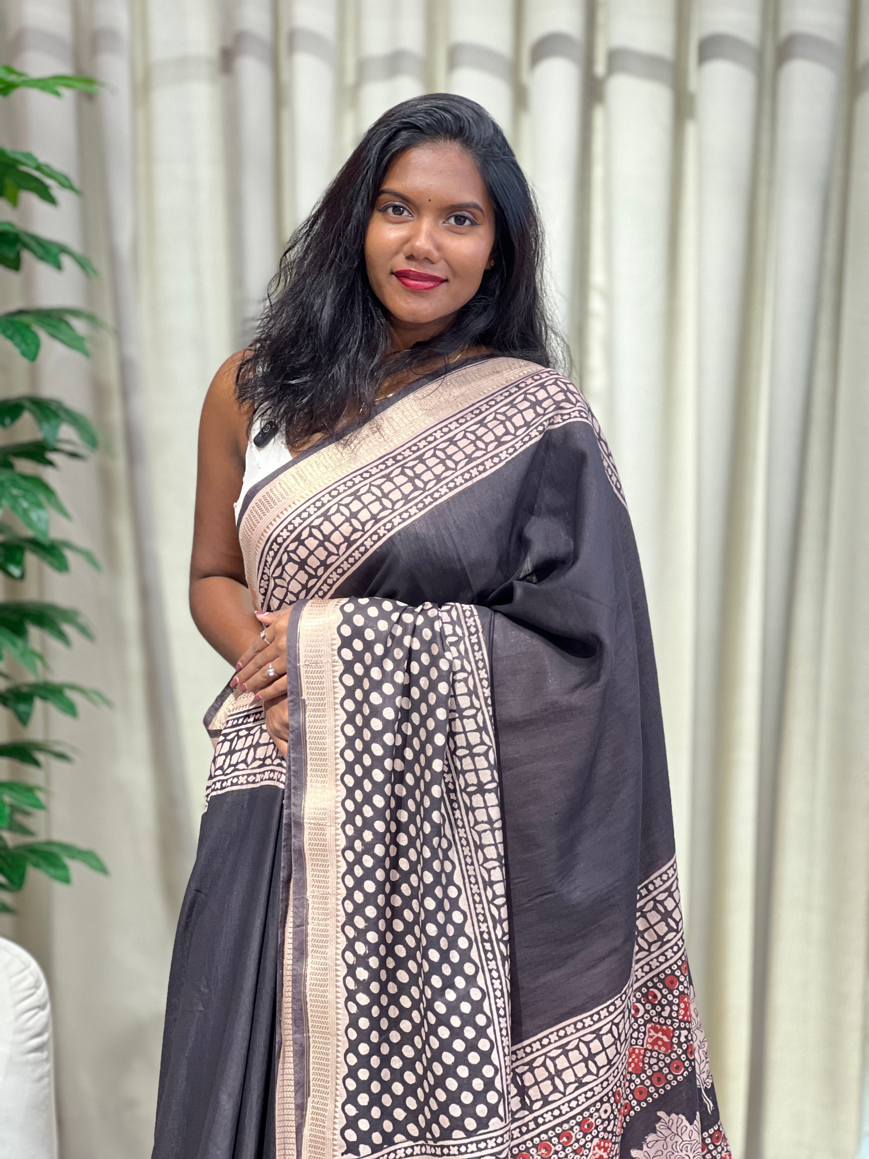 Printed Semi Tussar Saree | AYD259
