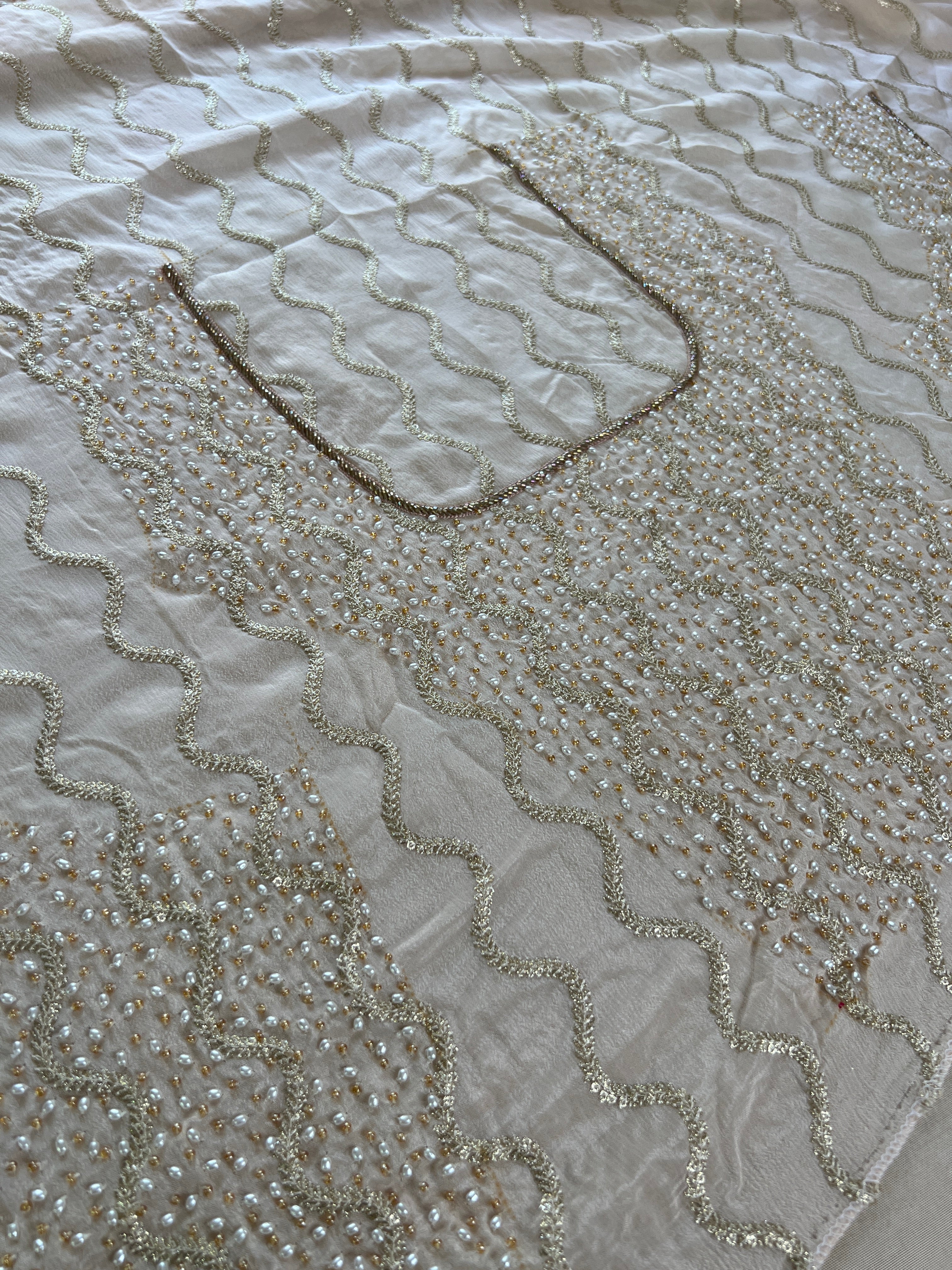 Beads Work Embroidery Net Saree | DSA105
