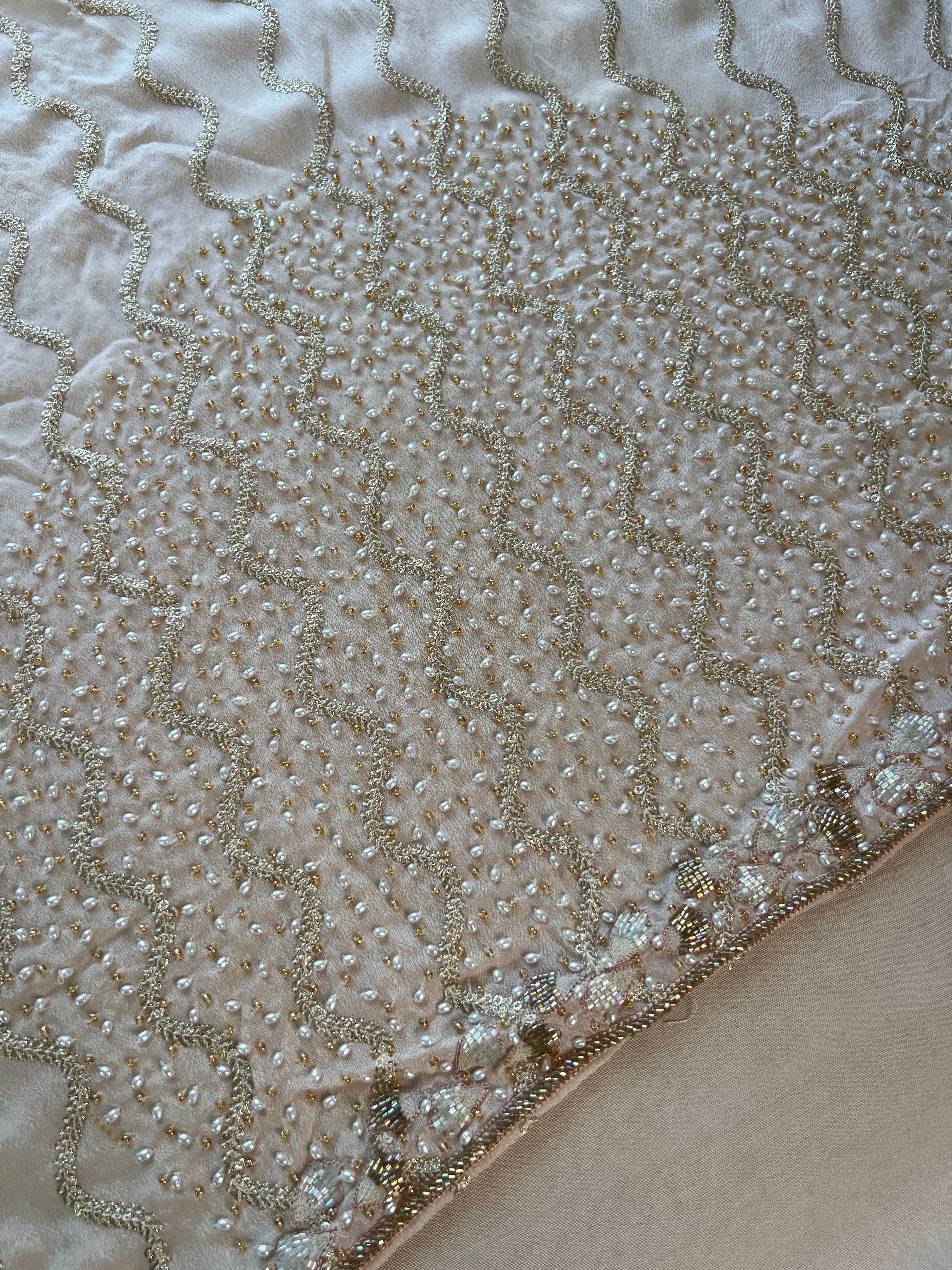 Beads Work Embroidery Net Saree | DSA105