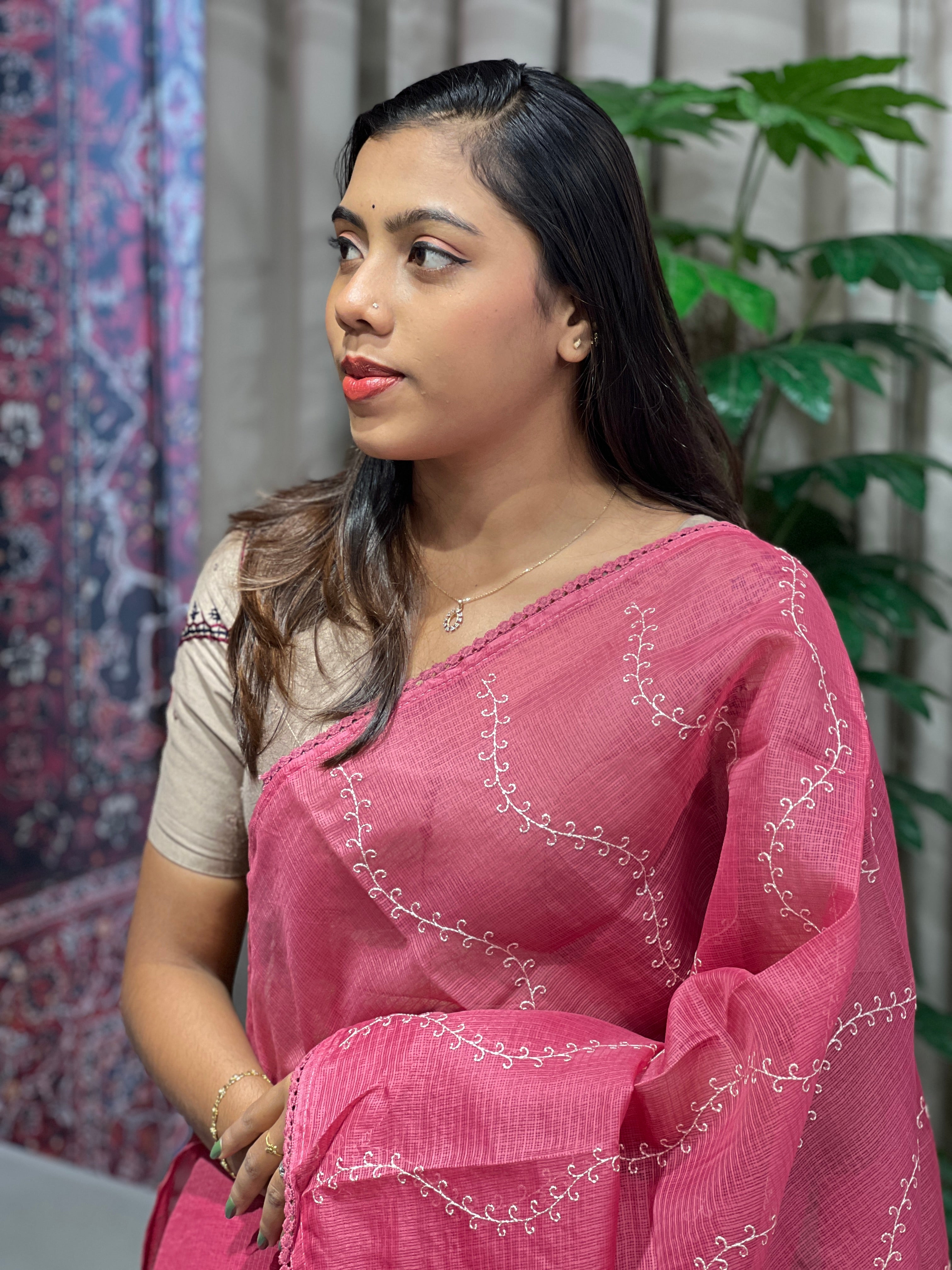 Machine Embroidered Supernet Kota Saree | BLD2030