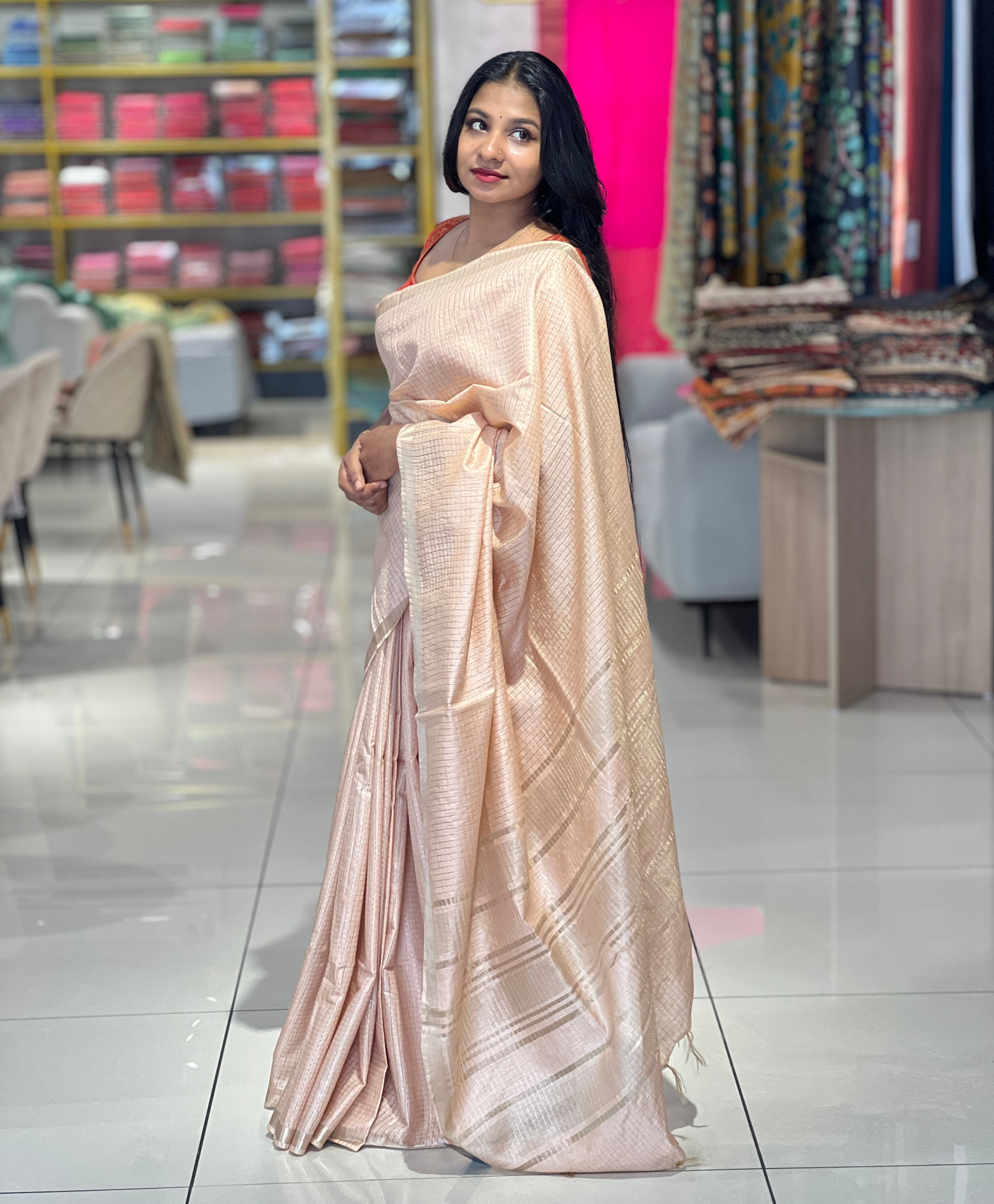 Zari Weaved Tussar Finish Saree | SK349