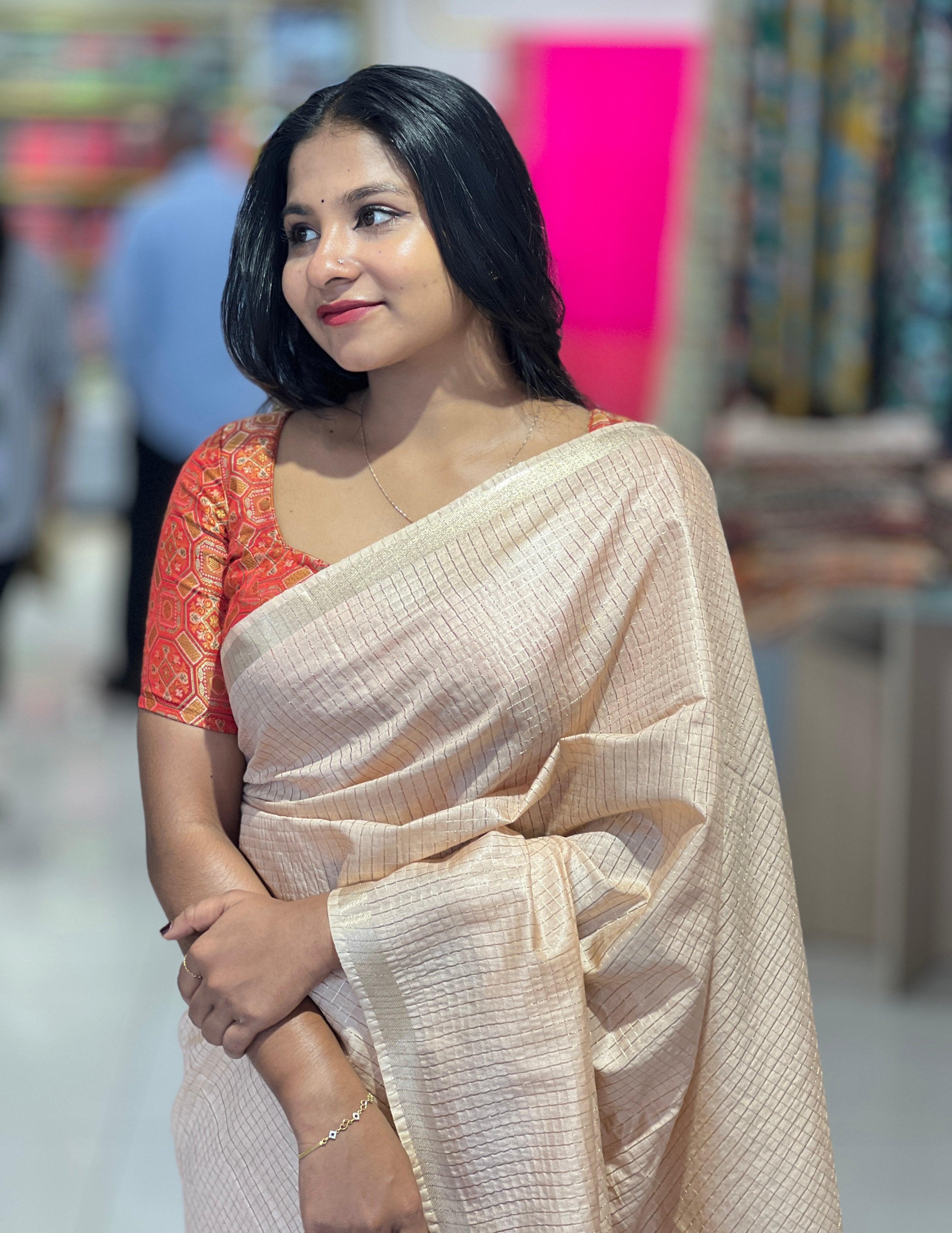 Zari Weaved Tussar Finish Saree | SK349