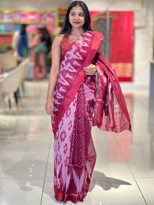 Ikat Weaving Patterned Cotton Saree (Without Blouse) | RP670