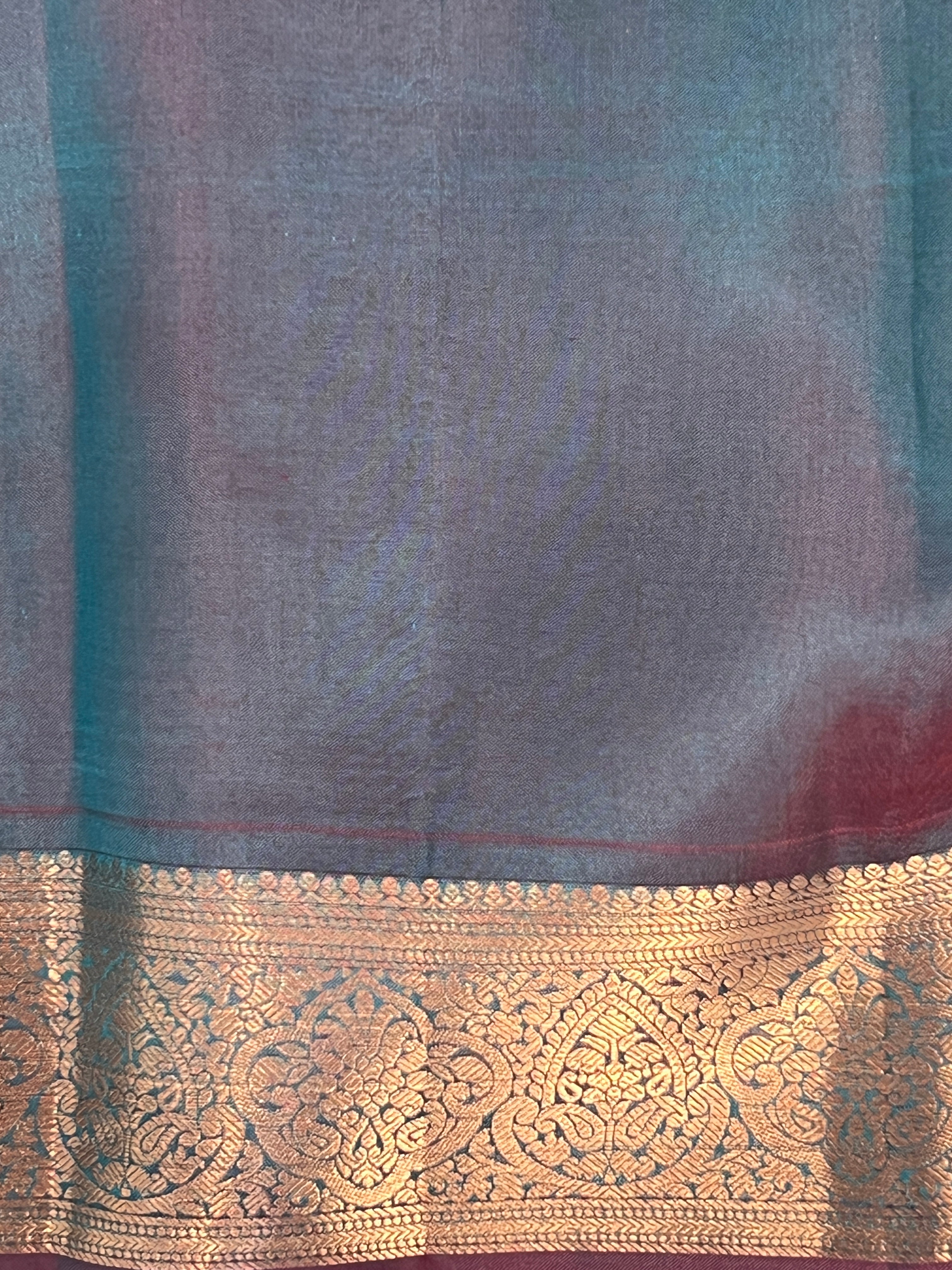 Golden Zari Buta Woven Soft Silk Saree | RAT114