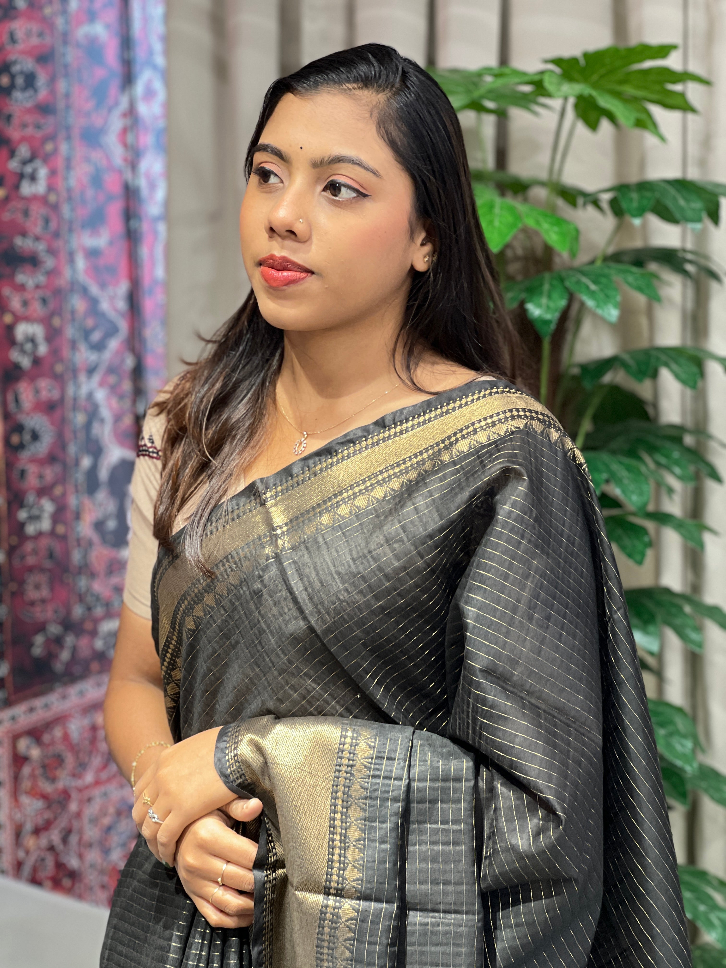 Zari Woven Semi Tussar Saree | NHH592