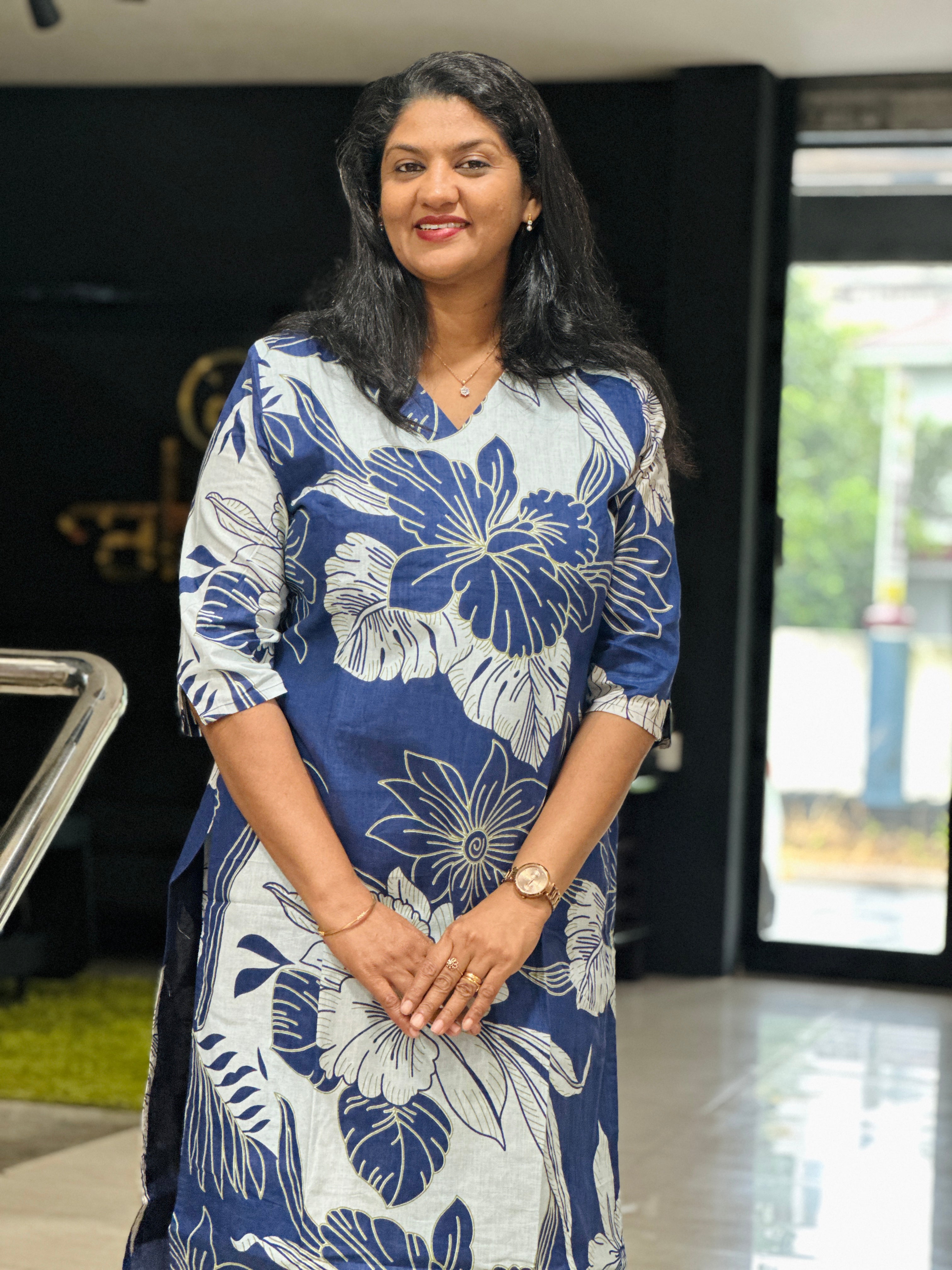 Floral Printed Pattern Cotton Kurta Set | VSI195