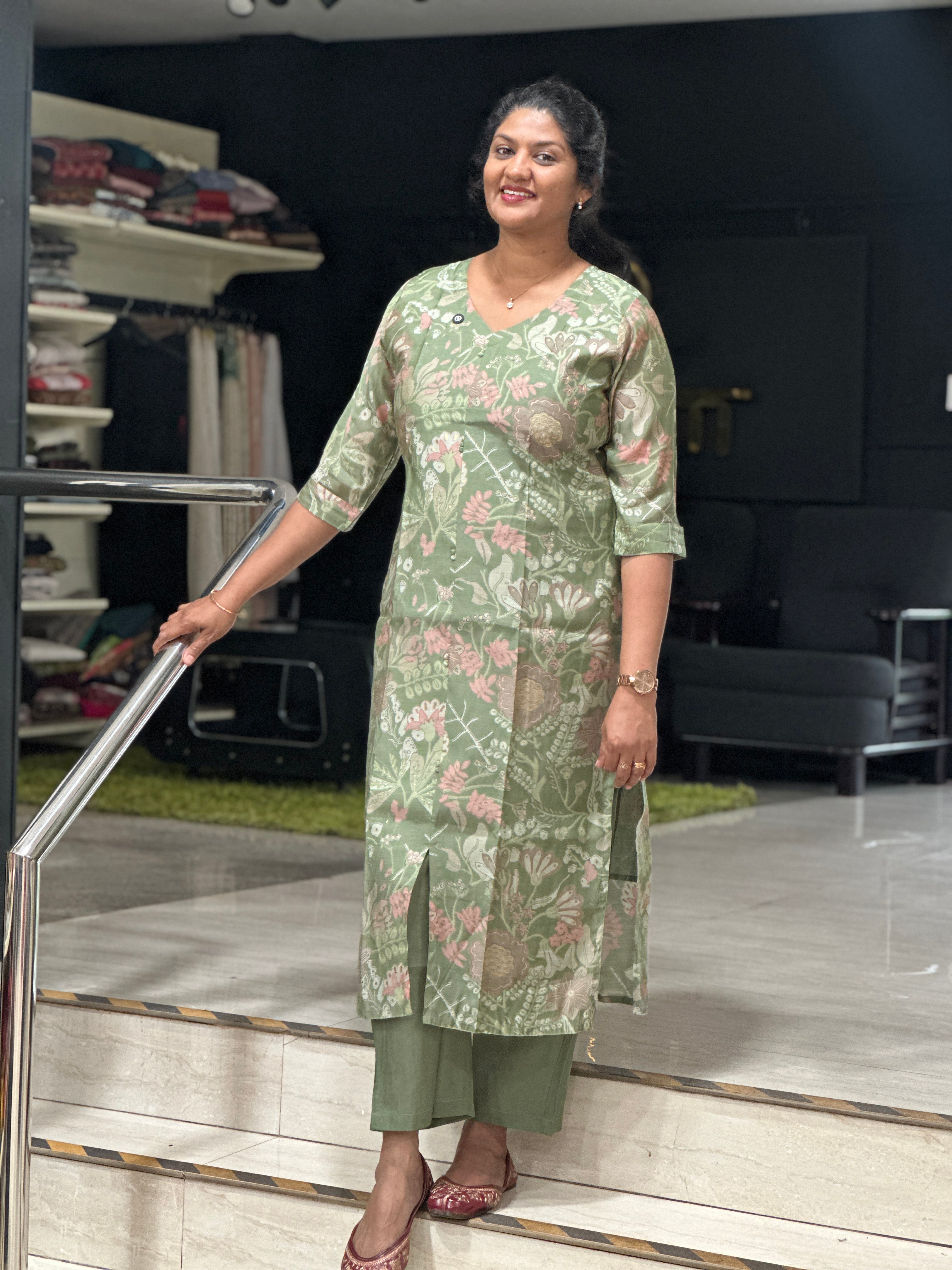 Digital Printed Semi Silk Kurta Set | MSN267