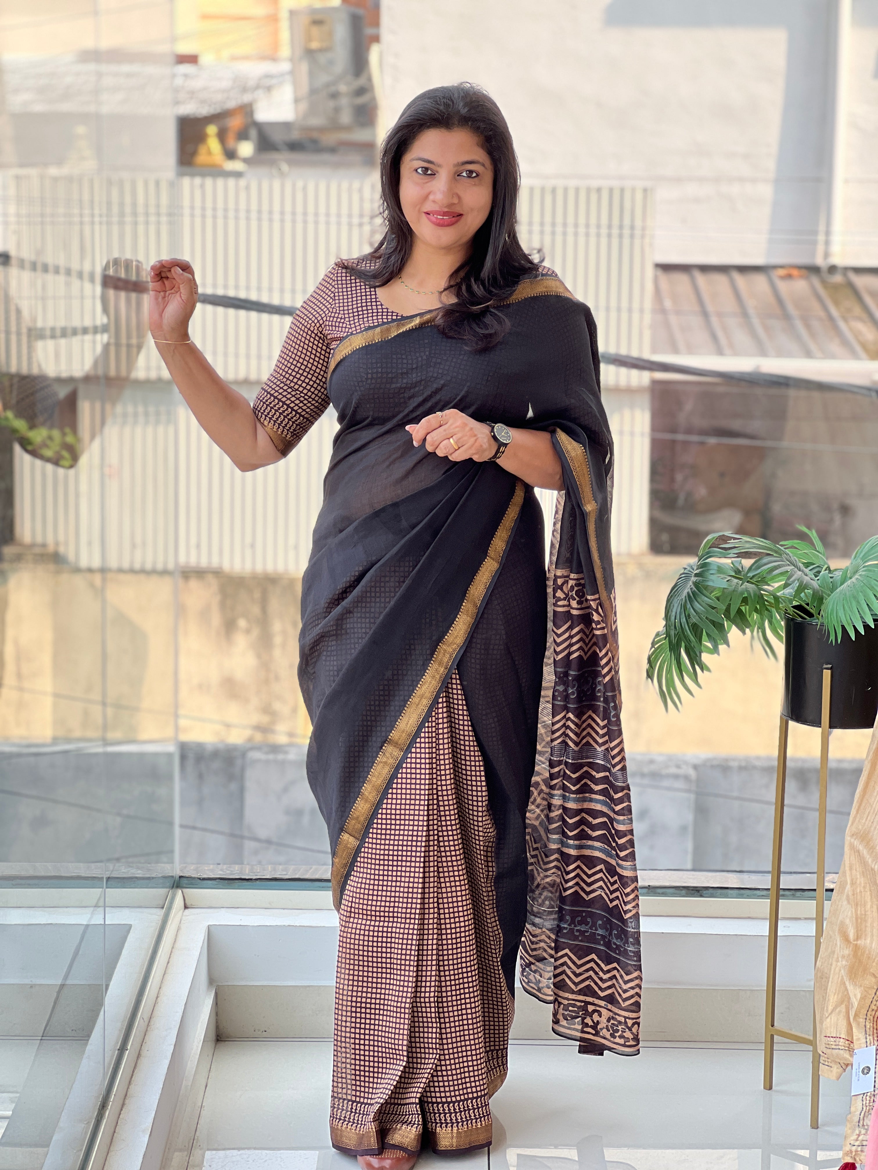 Mangalgiri Border Detailed Chanderi Saree | VFC591